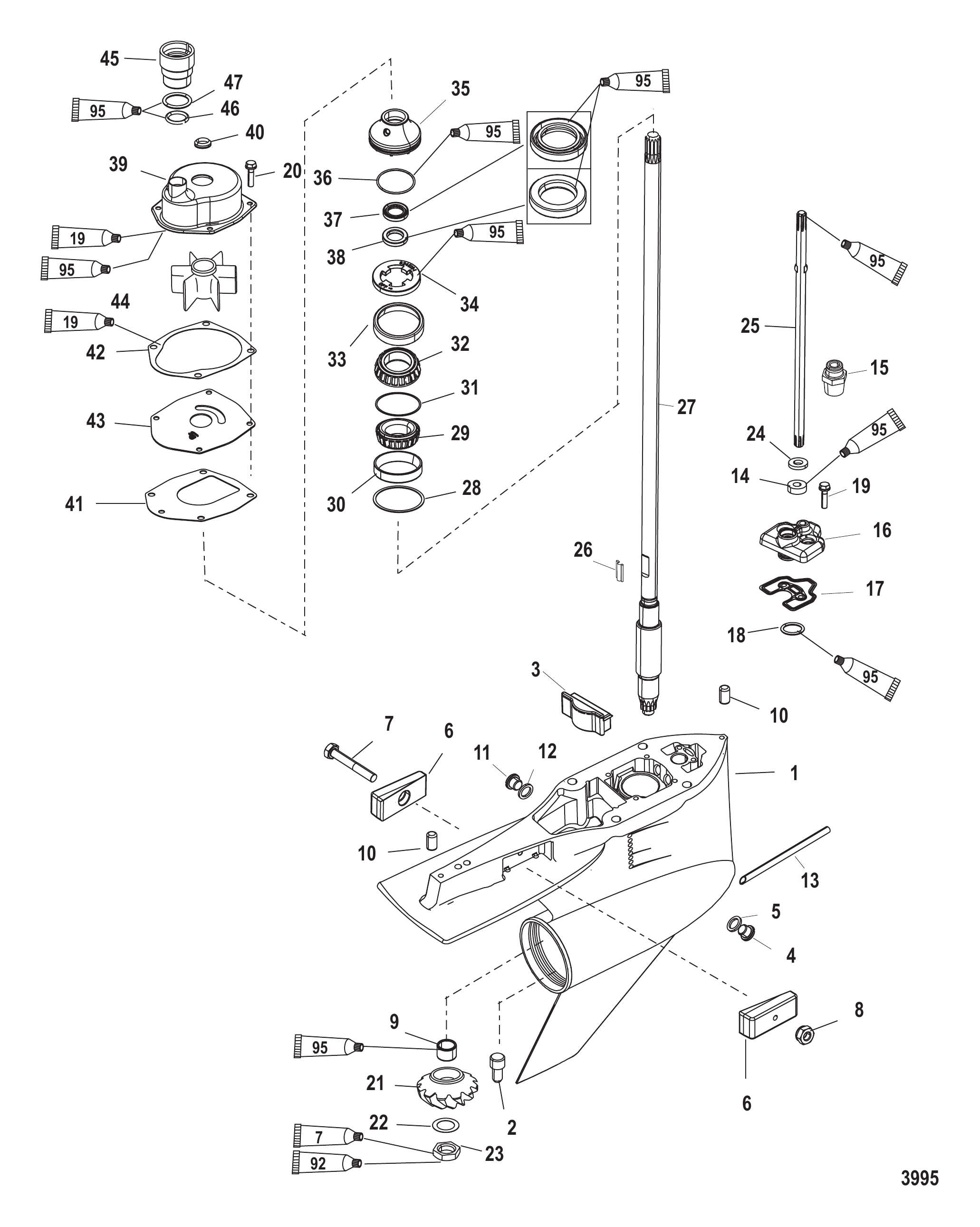 齿轮箱驱动轴-标准/反转-FleetMaster Gear Housing Driveshaft-Standard/Counter-FleetMaster