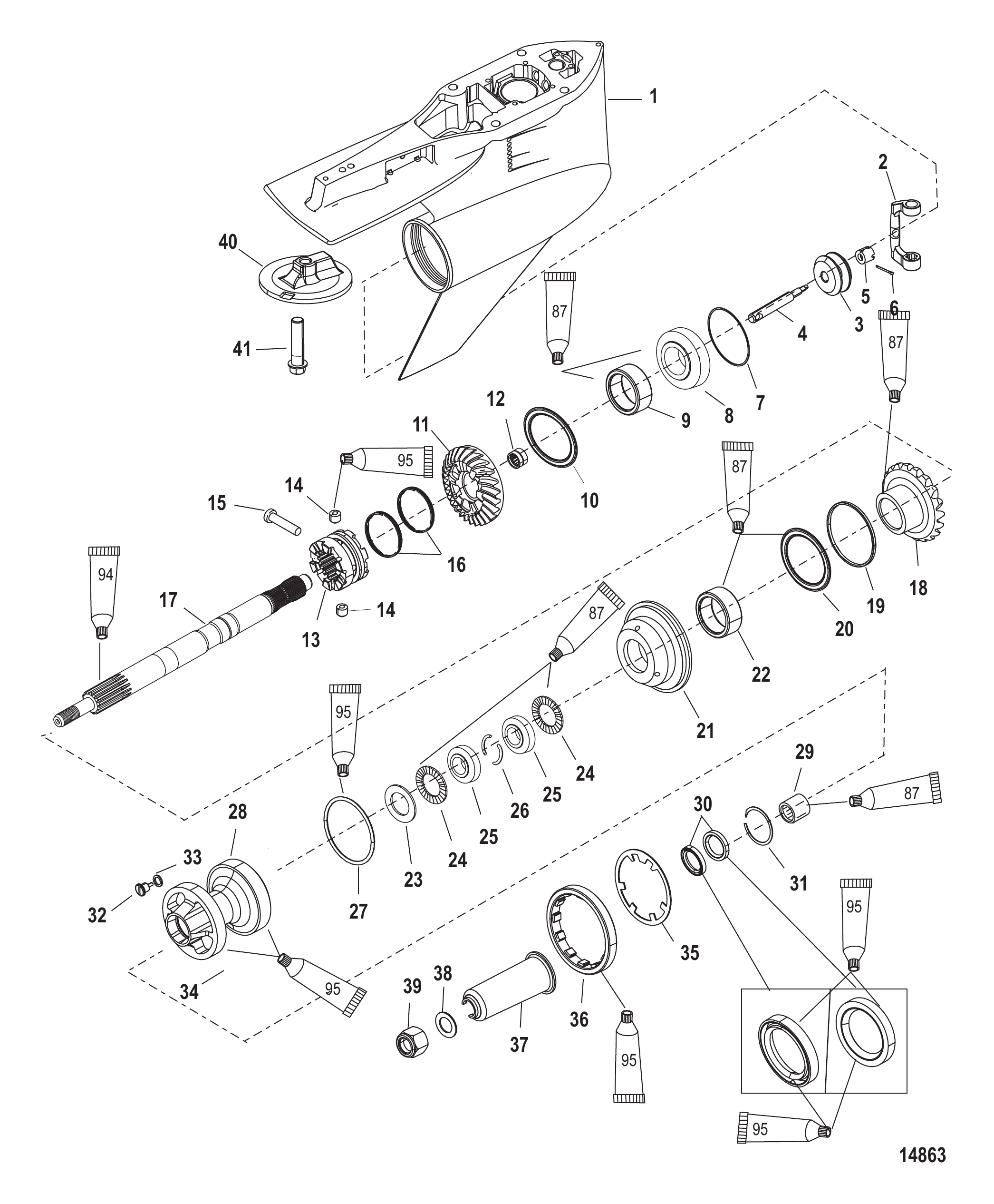 齿轮箱螺旋桨轴-反向-FleetMaster型 Gear Housing Propeller Shaft-Counter-FleetMaster