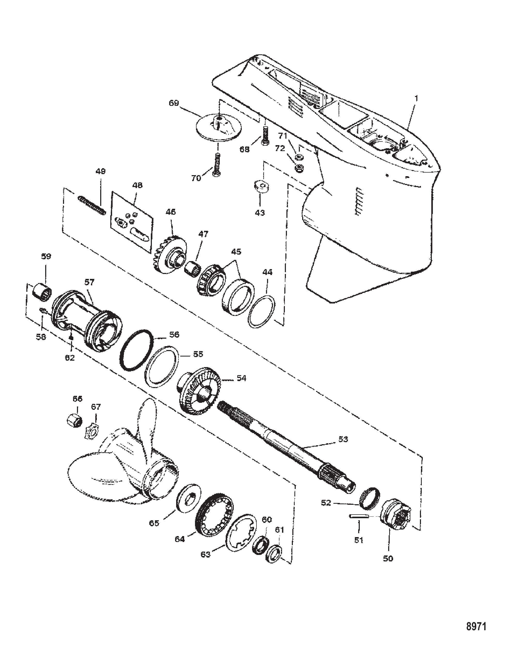 Gear Housing Propeller Shaft - 1.78:1 Gear Ratio