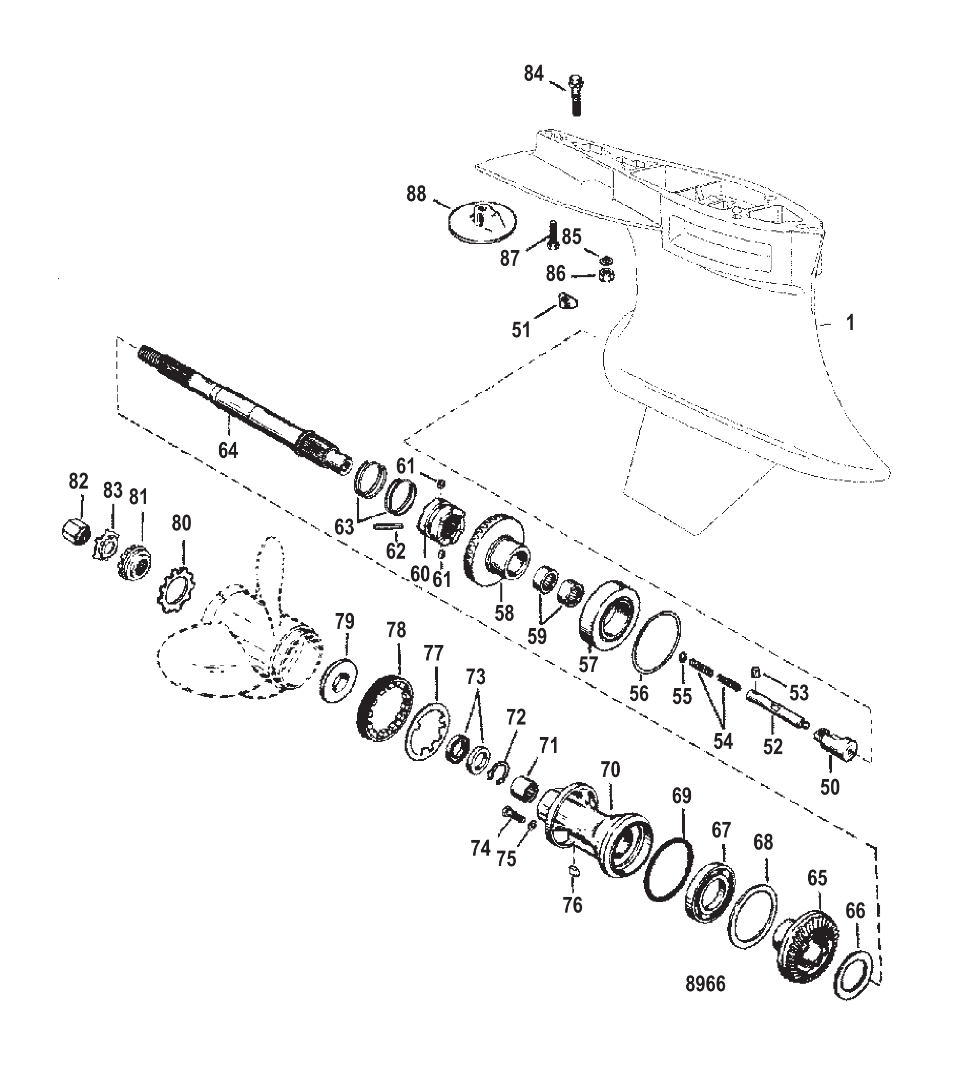 Gear Housing Propeller Shaft-Standard Rotation-Sportmaster