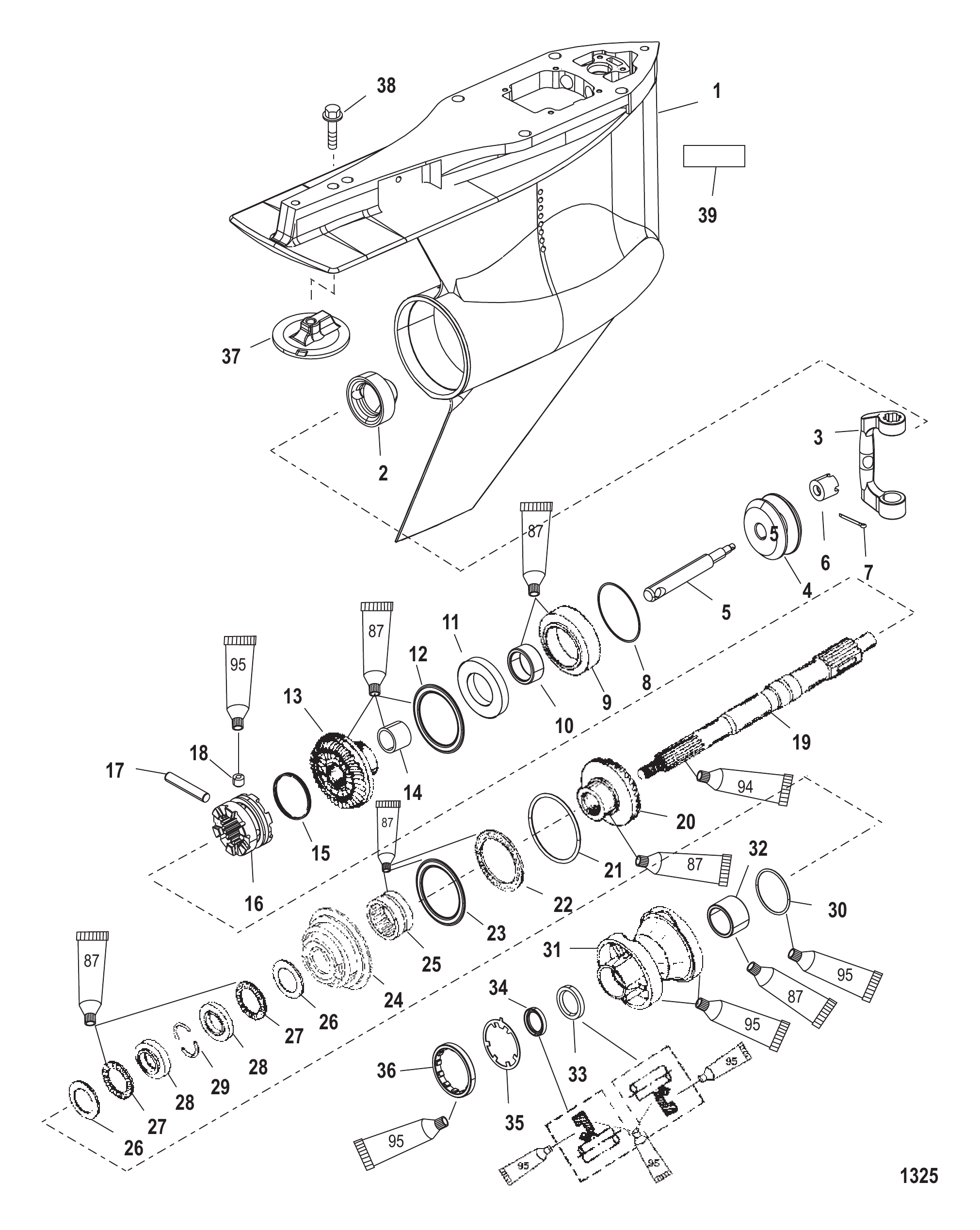 齿轮箱螺旋桨轴-反向旋转 Gear Housing Propeller Shaft - Counter Rotation