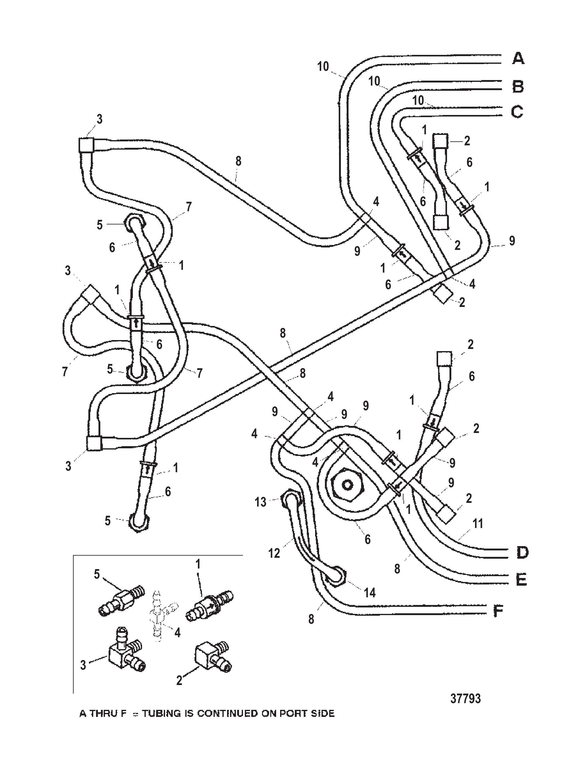 泄放系统(右舷)(序列号0G438000至0G485988) BLEED SYSTEM (STBD.)(S/N-0G438000 THRU 0G485988)