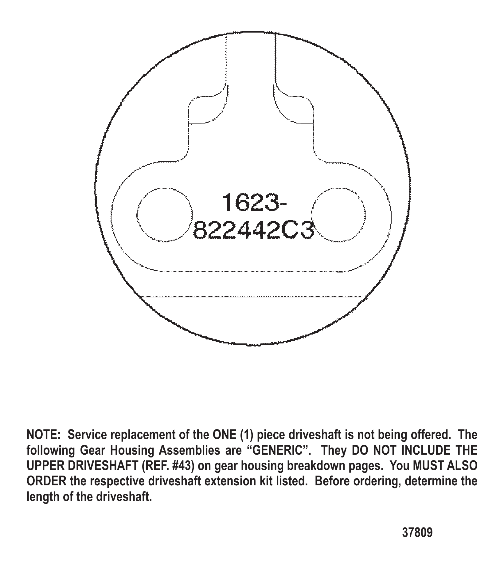齿轮箱图表(序列号0G438000及以上) GEAR HOUSING CHART (S/N-0G438000 AND UP)