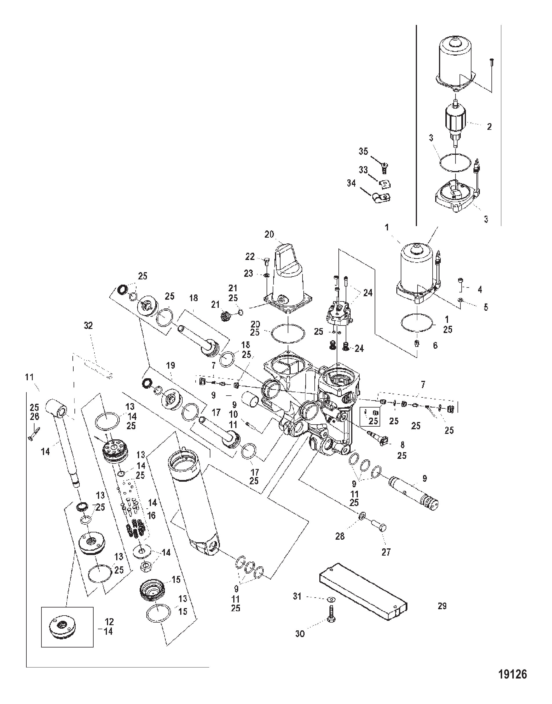 动力升降组件(铸造泵壳)金属电机壳 Power Trim Components (Cast Pump Housing) Metal Motor Housing