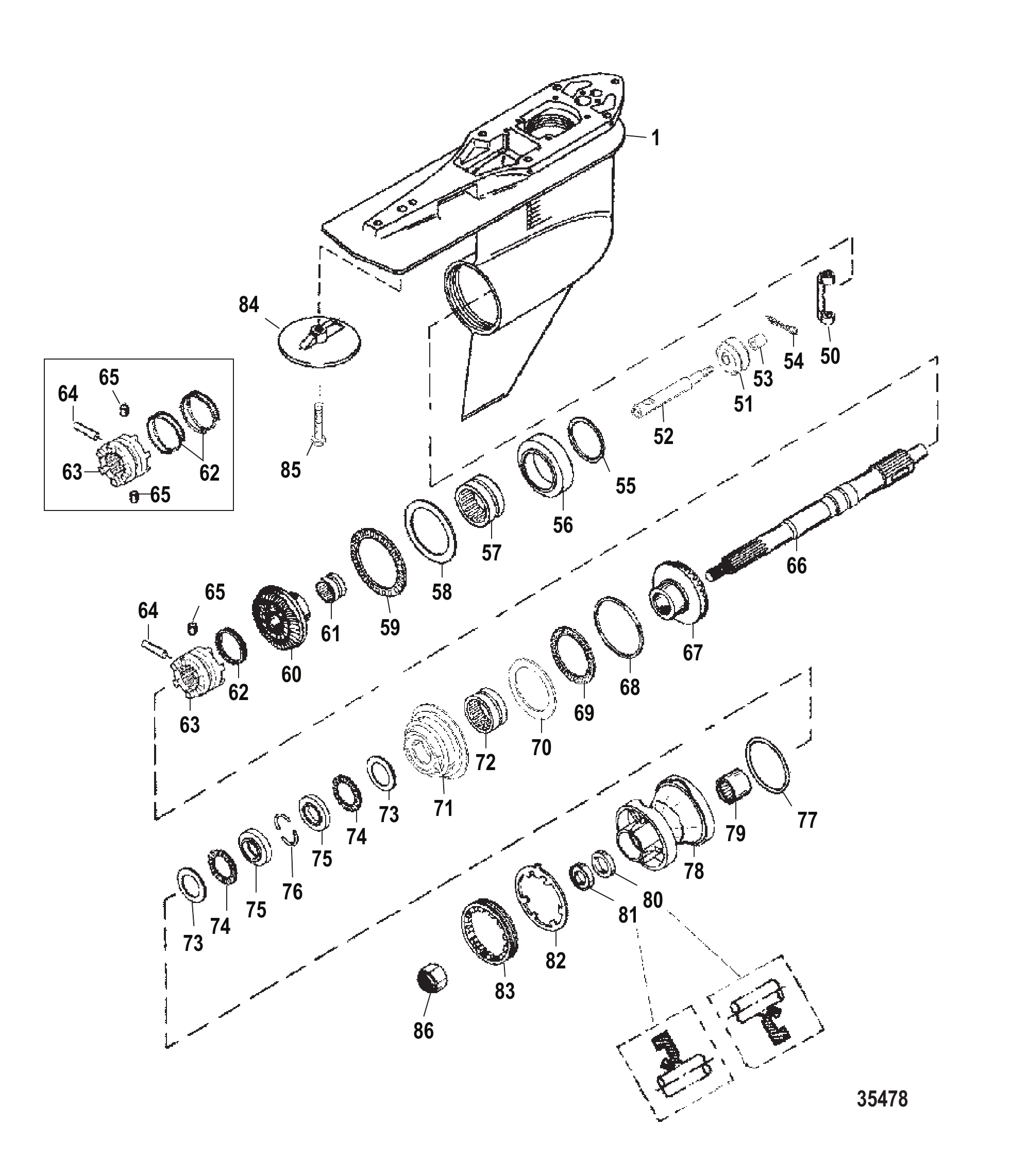 Gear Housing Propeller Shaft-Counter-FleetMaster