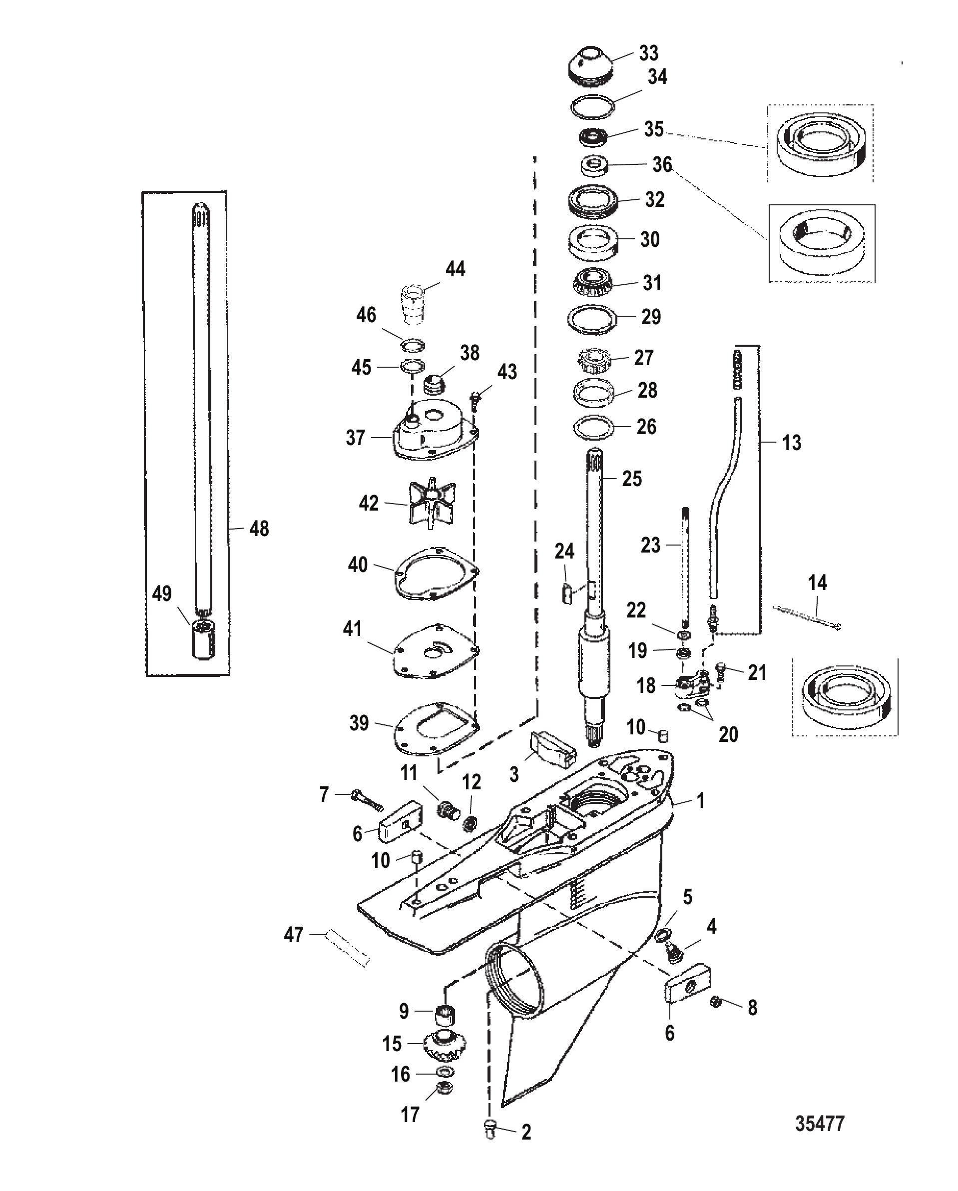 齿轮箱驱动轴-反转-舰队大师 Gear Housing Driveshaft-Counter-FleetMaster