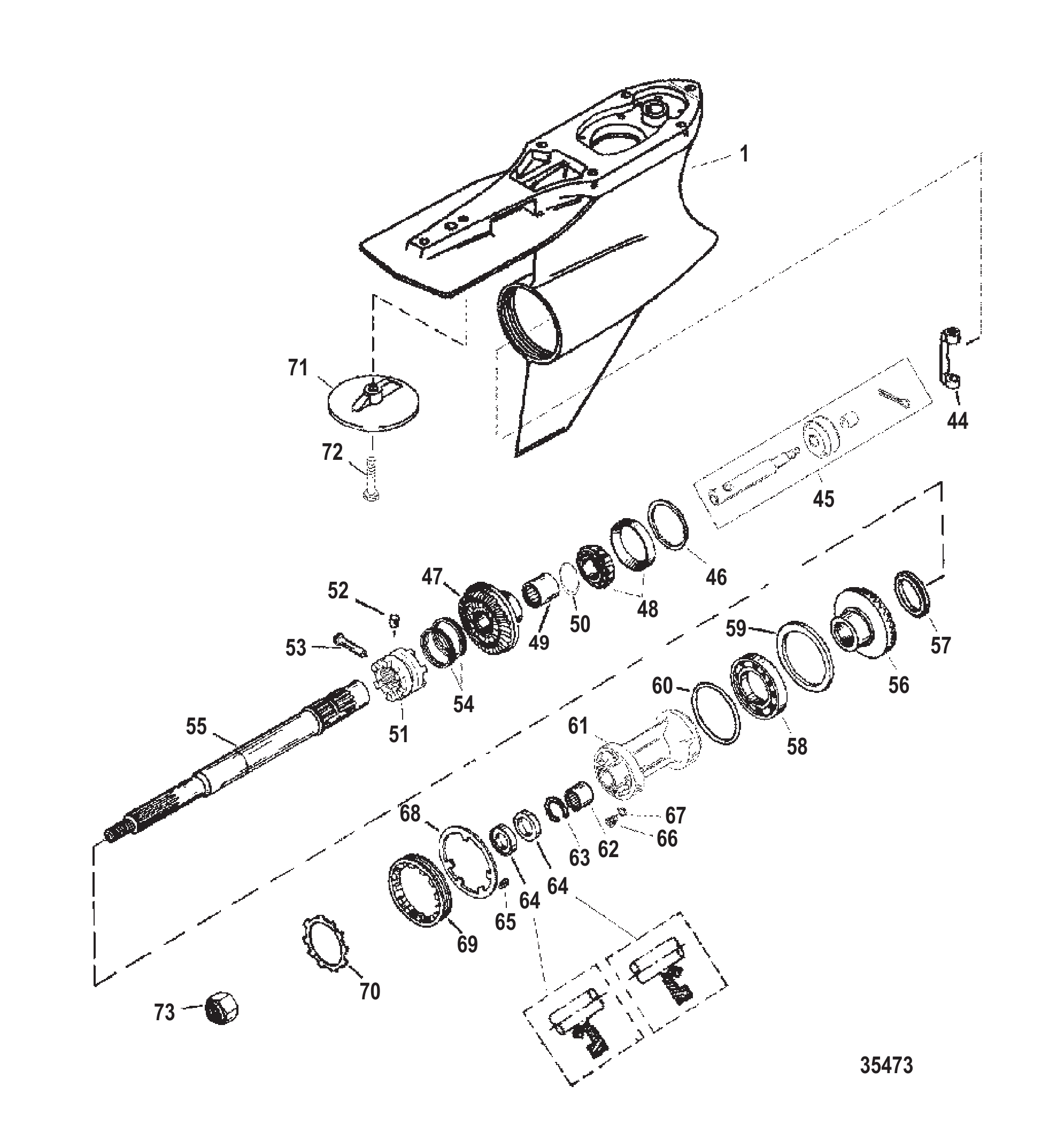 齿轮箱螺旋桨轴-标准-SportMaster Gear Housing Propeller Shaft-Standard-SportMaster