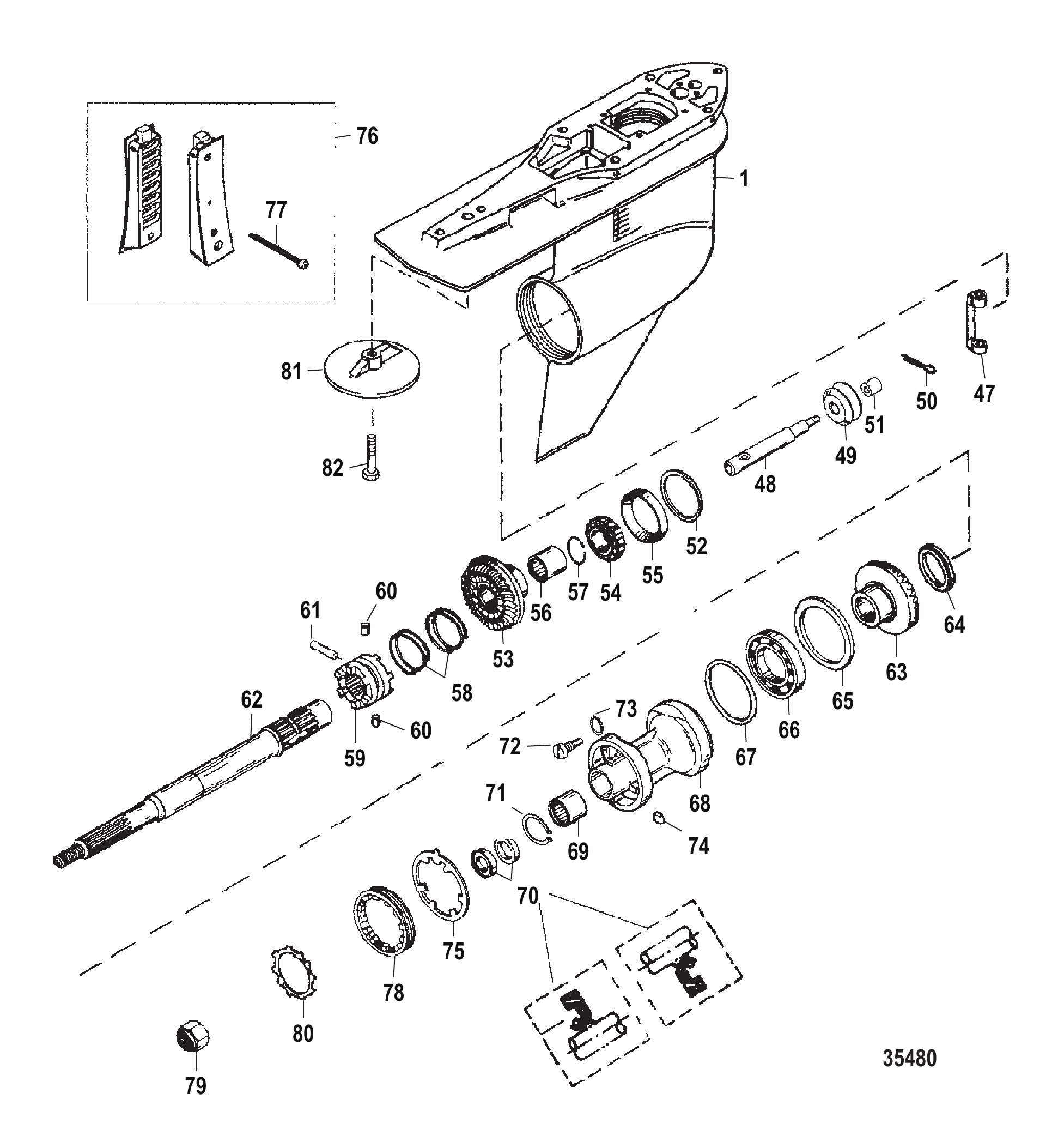 齿轮箱螺旋桨轴-标准-扭矩大师 Gear Housing Propeller Shaft-Standard-TorqueMaster