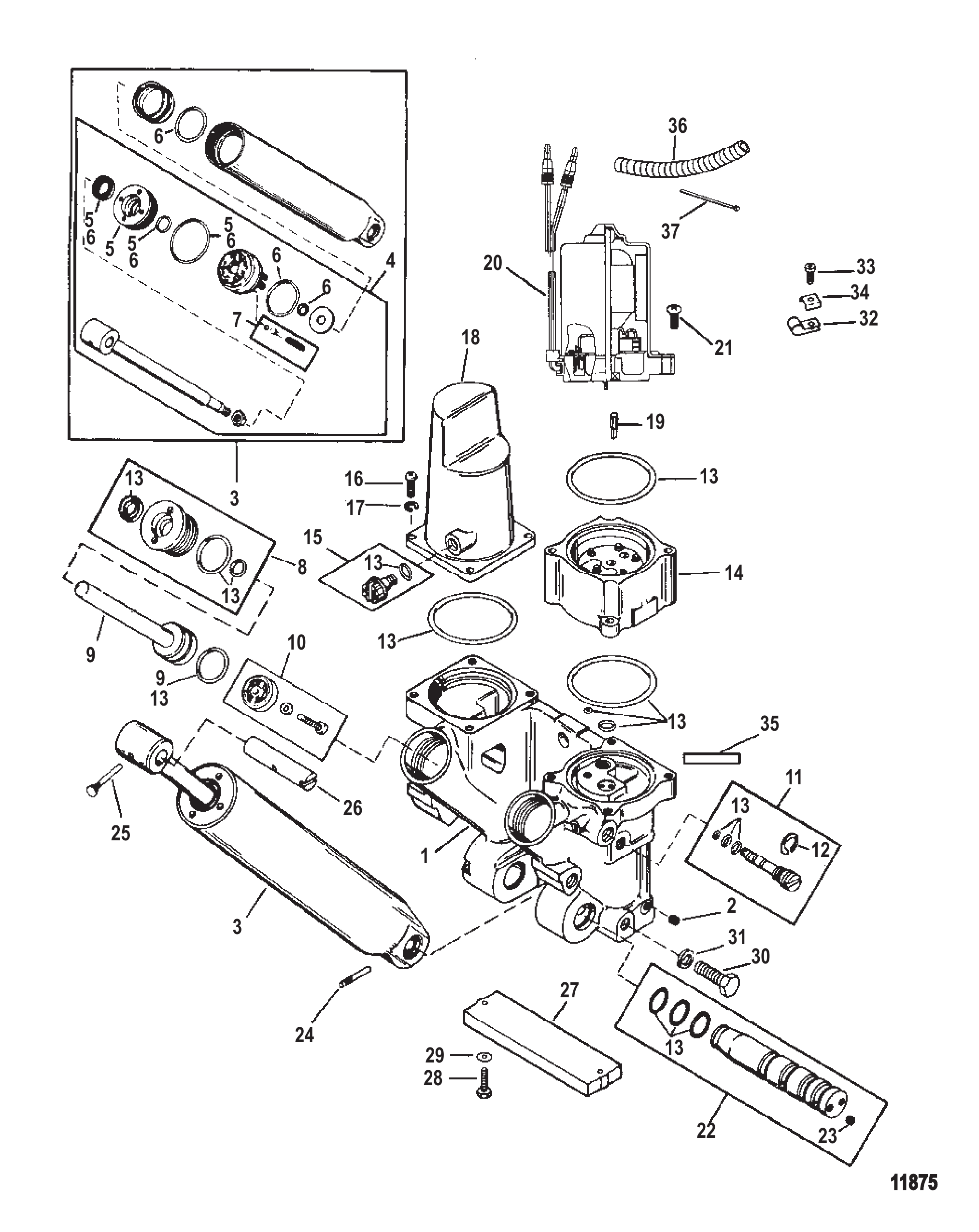 Power Trim Components (Removable Pump Housing) Metal Motor Housing