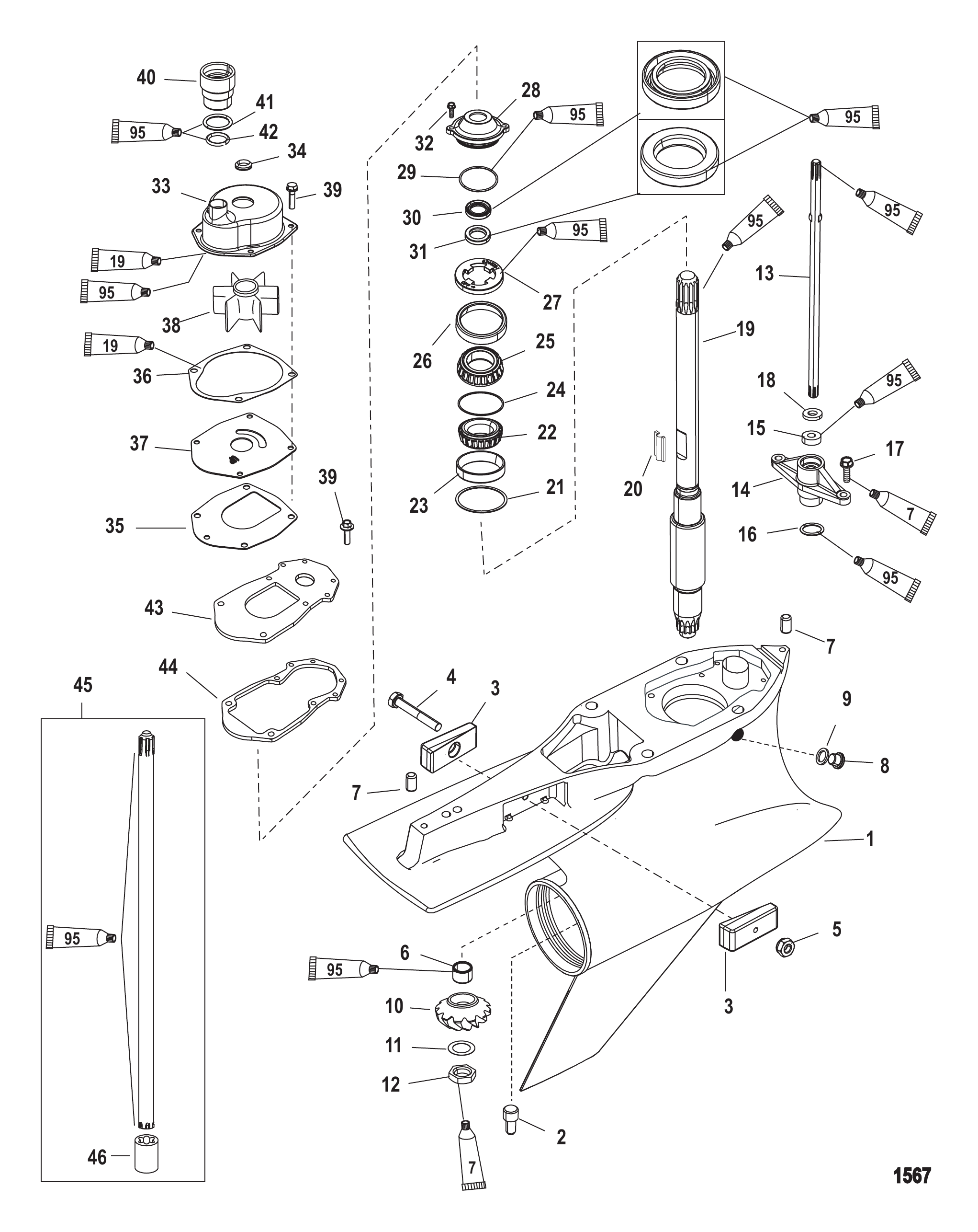 Gear Housing (Drive) Standard/Counter Rotatation-Sportmaster