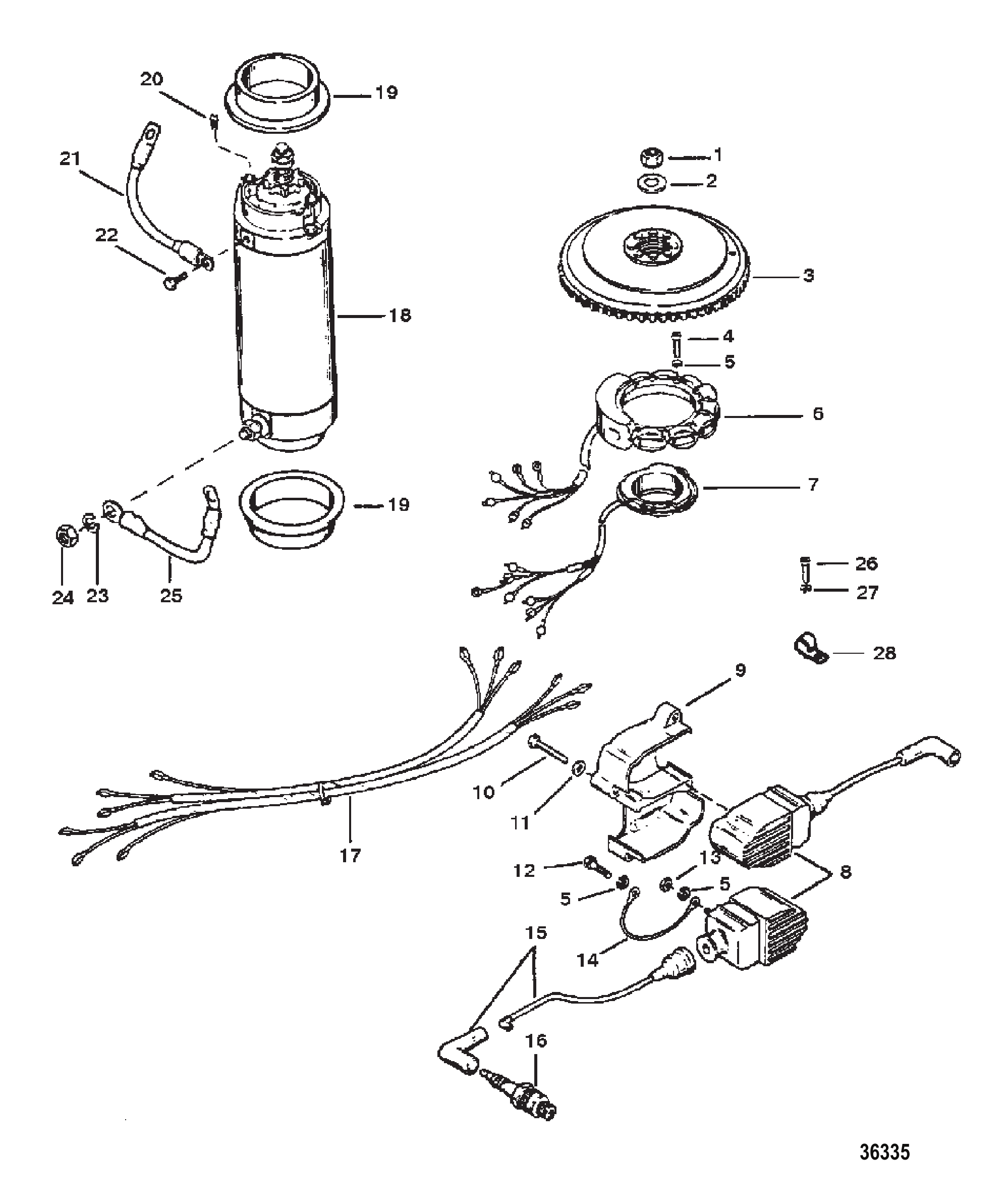 飞轮、启动电机及点火线圈 FLYWHEEL STARTER MOTOR AND IGNITION COILS