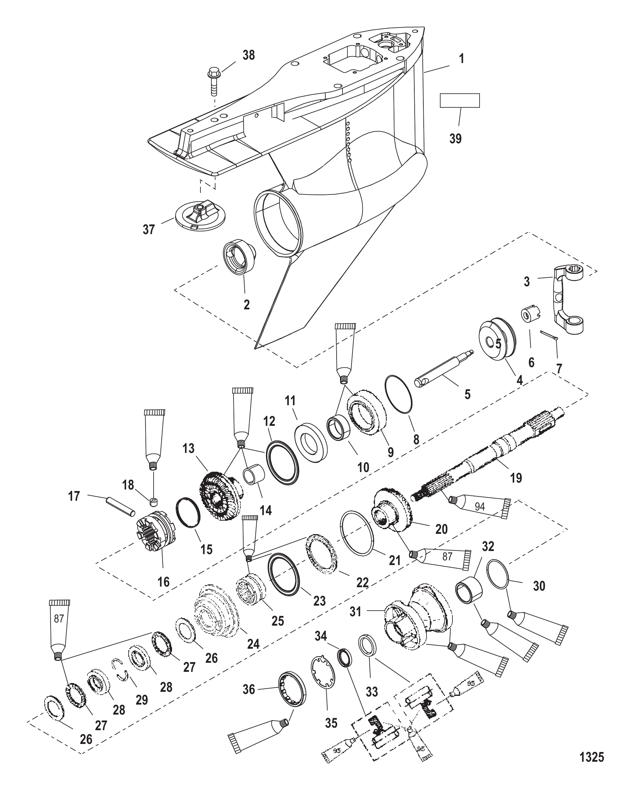 Gear Housing Propeller Shaft - Counter Rotation