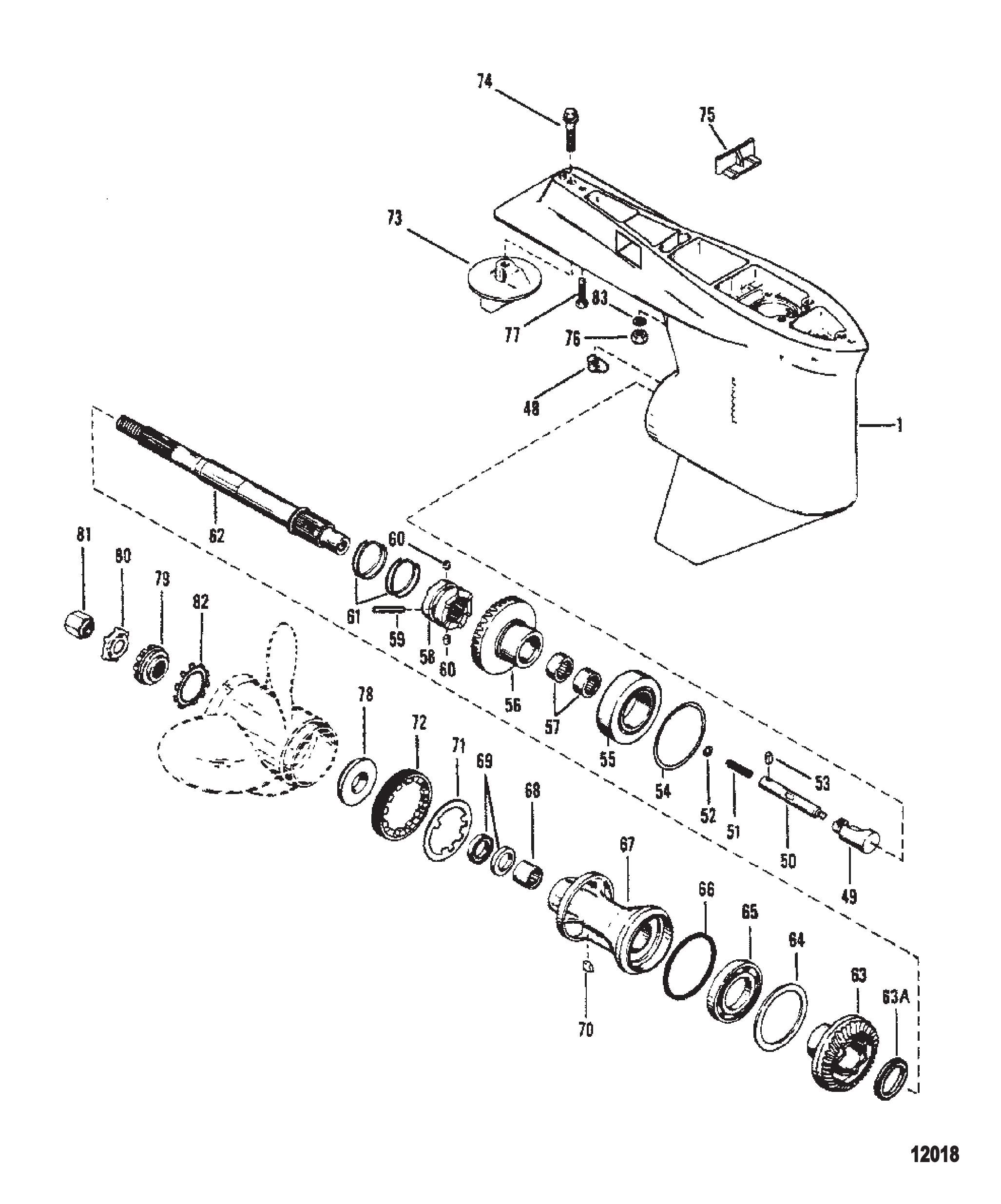 齿轮箱螺旋桨轴-2:1减速比 Gear Housing Propshaft - 2:1 Gear Ratio