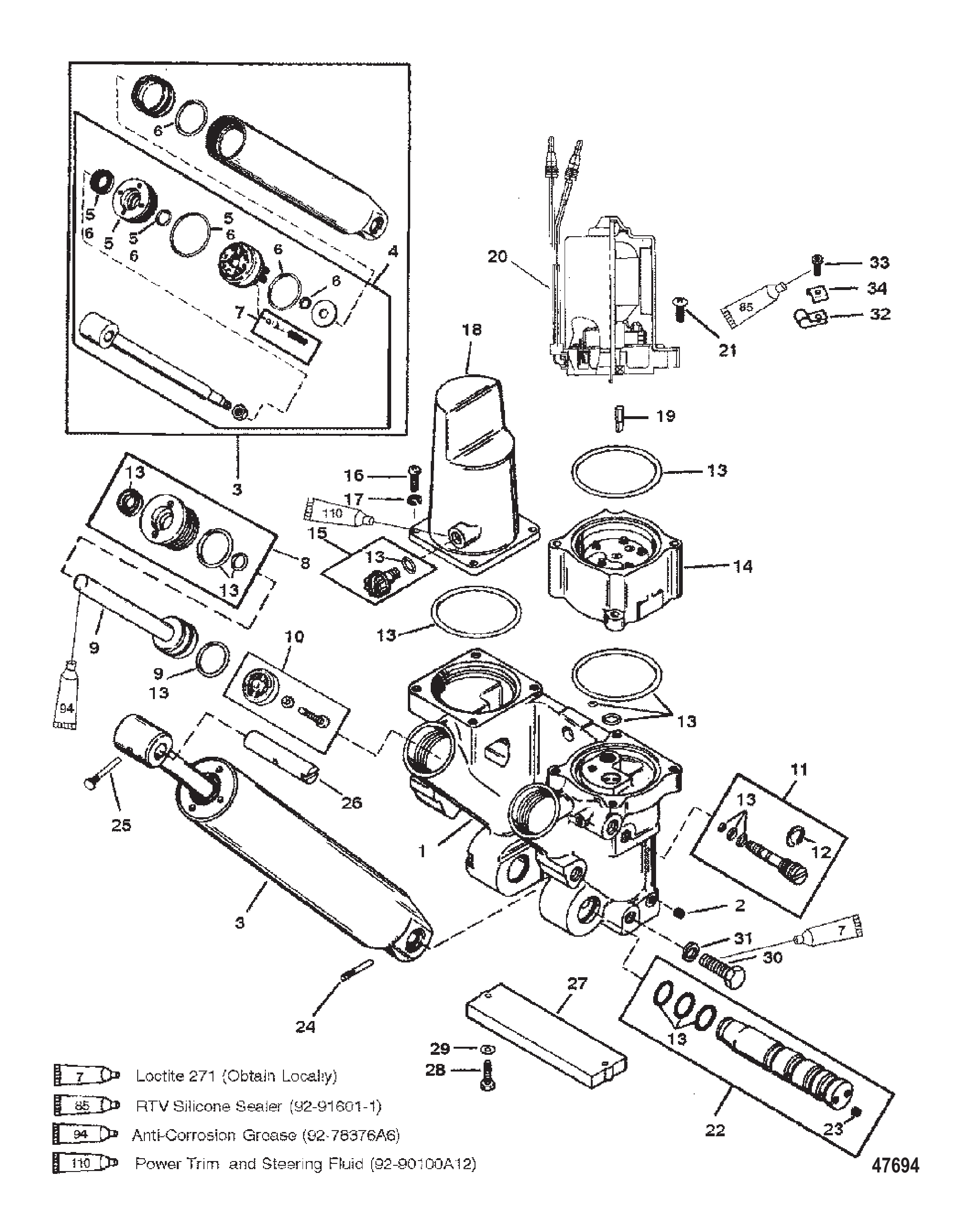 动力升降组件（金属马达壳体） POWER TRIM COMPONENTS Metal Motor Housing