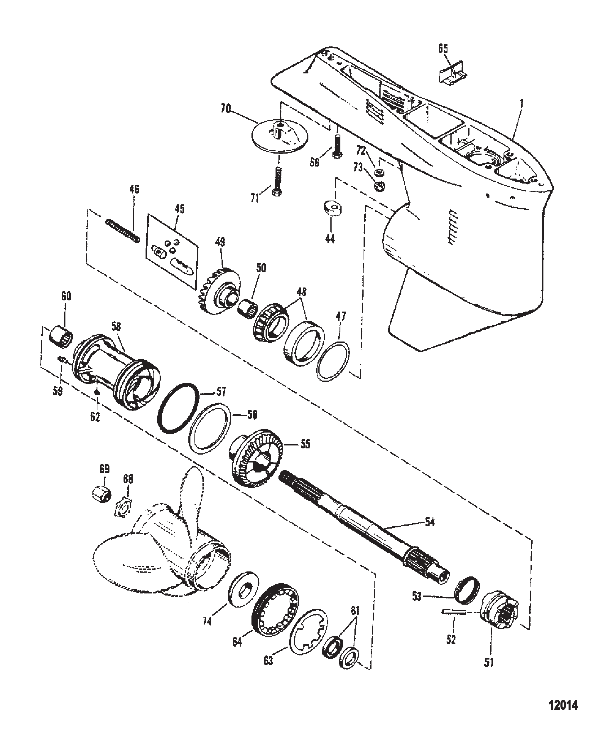 齿轮箱螺旋桨轴1.78:1减速比 4.25英寸直径 Gear Housing Propshaft 1.78:1 Gear Ratio 4.25 Inch Dia
