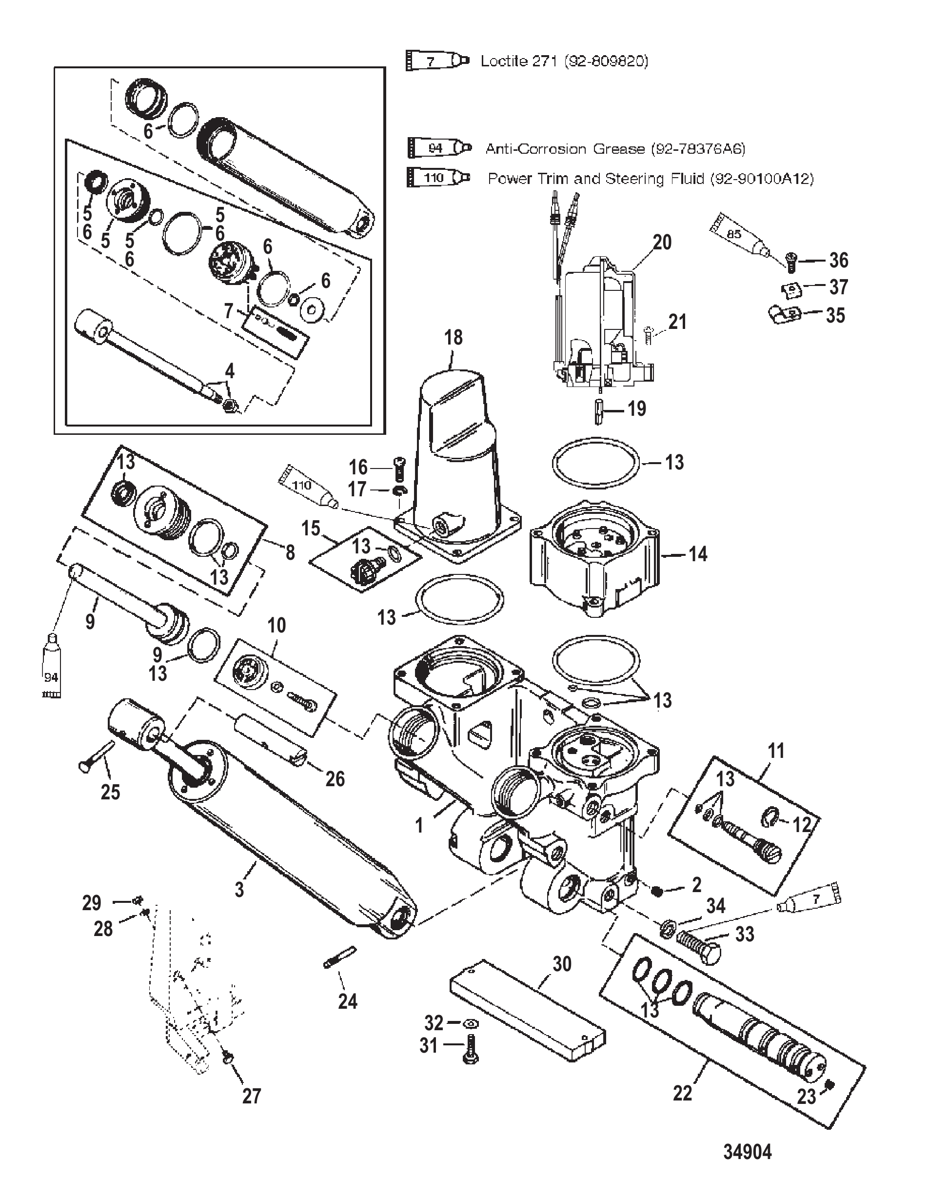 动力升降组件金属马达壳 Power Trim Components Metal Motor Housing