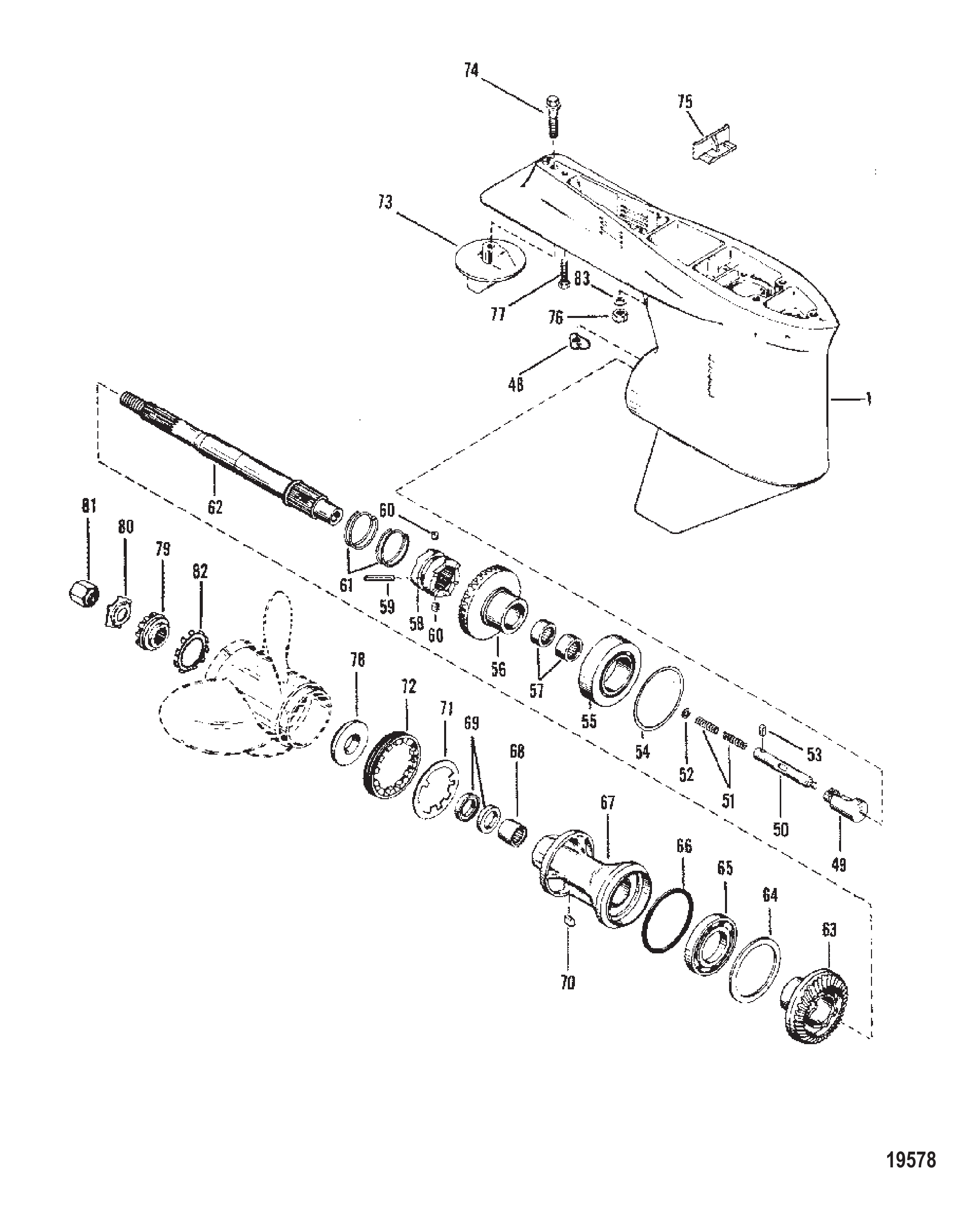 齿轮箱（螺旋桨轴）（2.0:1） GEAR HOUSING (PROPELLER SHAFT)(2.0:1)
