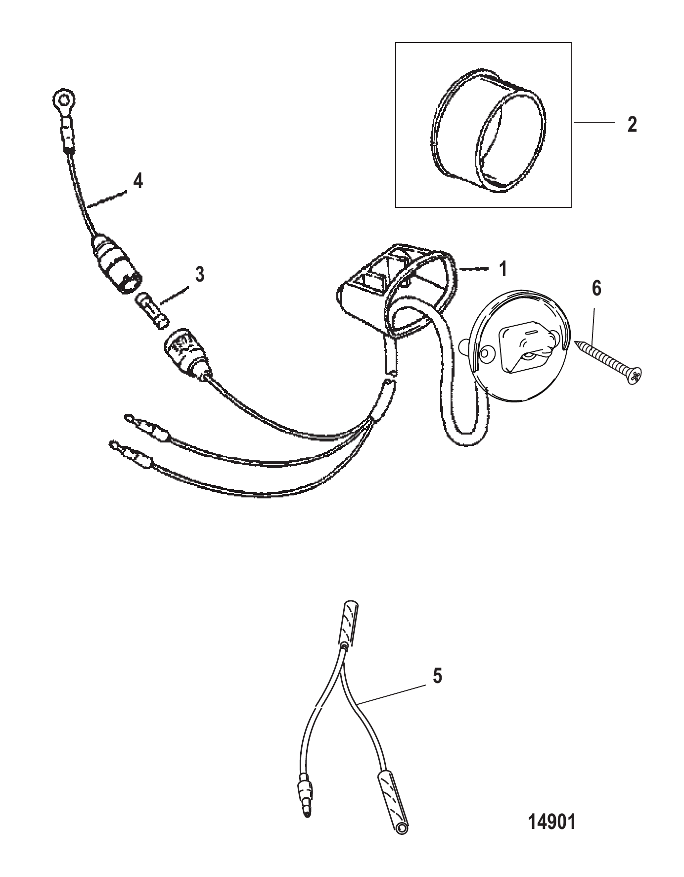 动力升降开关套件（18286A18和18286A19） Power Trim Switch Kit (18286A18 and 18286A19)