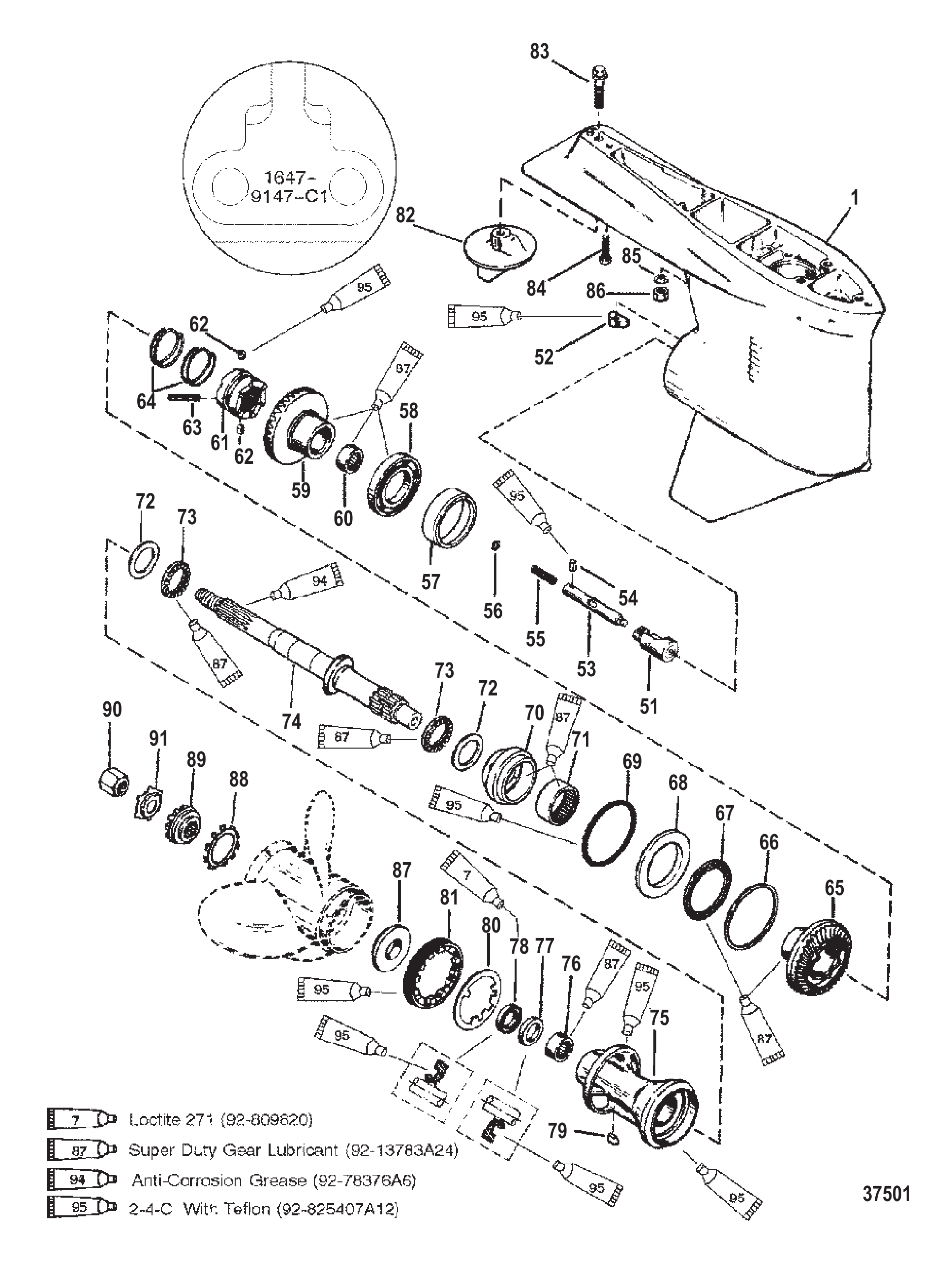 齿轮箱（螺旋桨）（逆时针旋转）（序列号0G437999及以下） GEAR HSG (PROP)(CNTR ROTATION) (S/N-0G437999, BELOW)