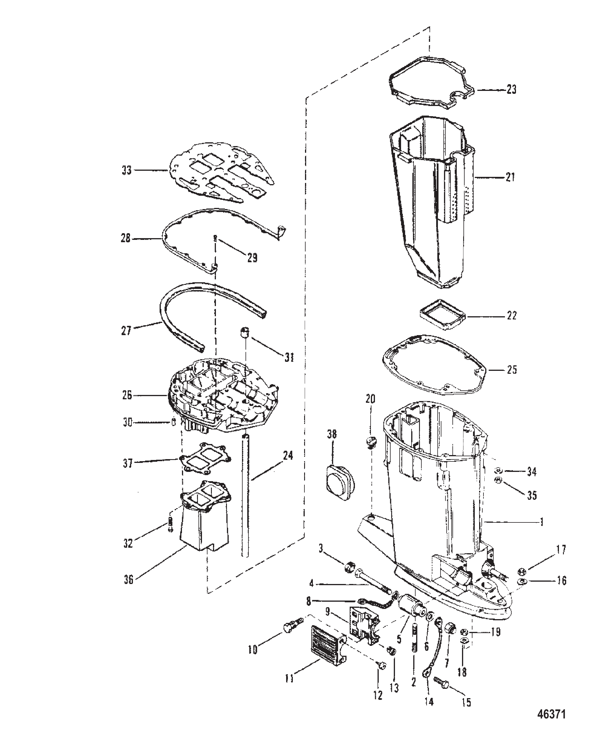 驱动轴壳体和排气管 DRIVE SHAFT HOUSING AND EXHAUST TUBE