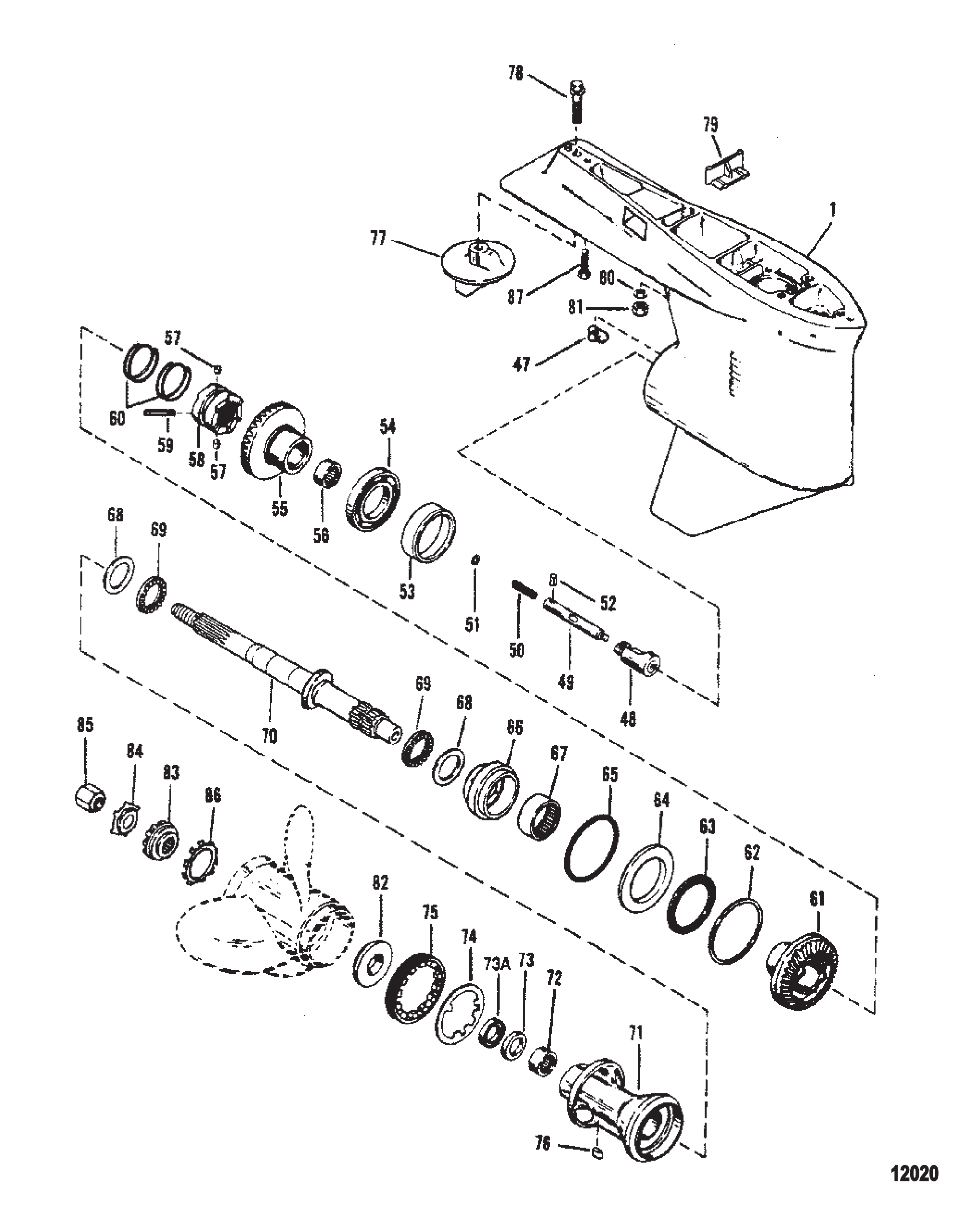 齿轮箱螺旋桨轴-反旋转 Gear Housing Propshaft - Counter Rotation