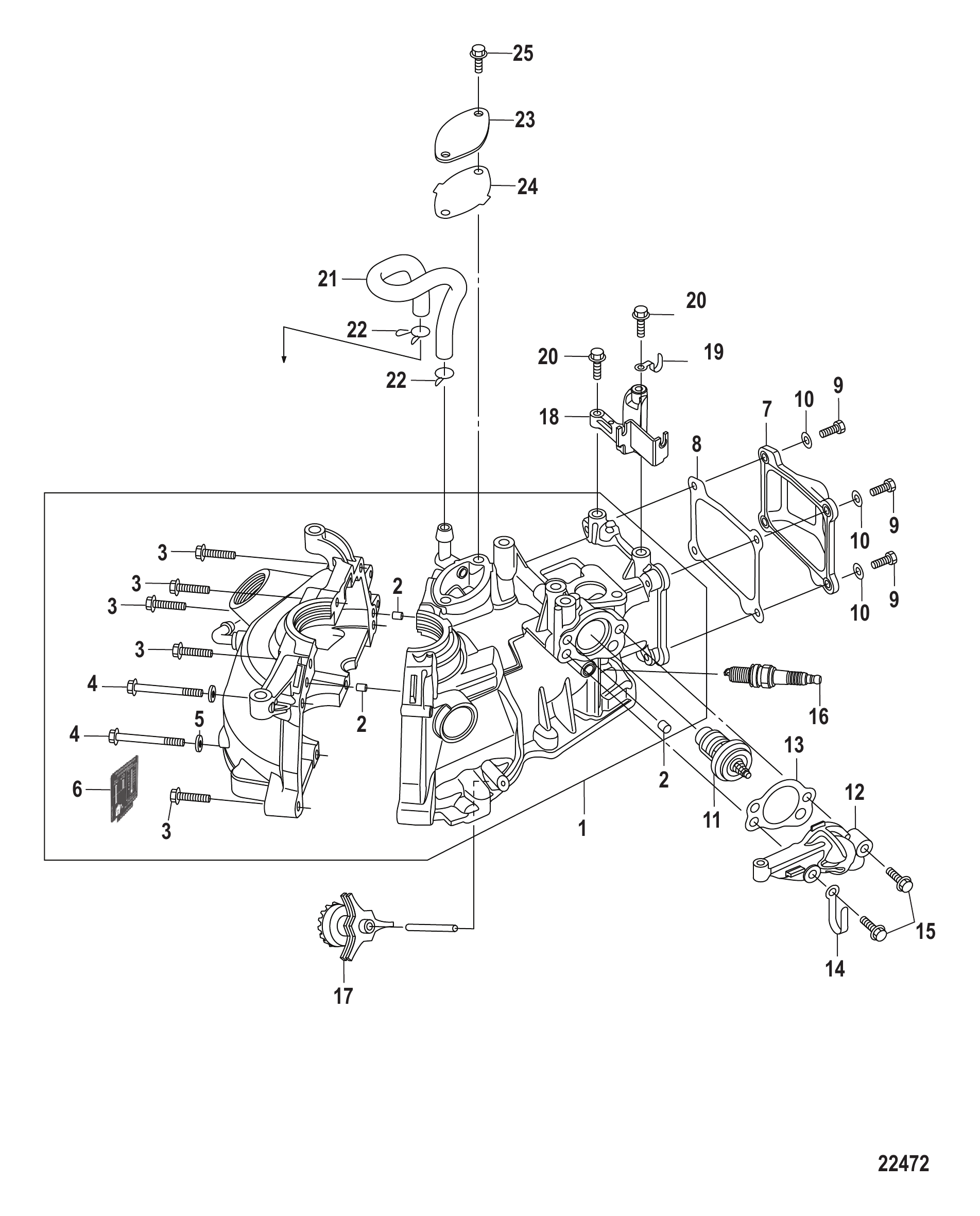 气缸体全型号（序列号0R318095及以下） Cylinder Block All Models-Serial # 0R318095 and Below