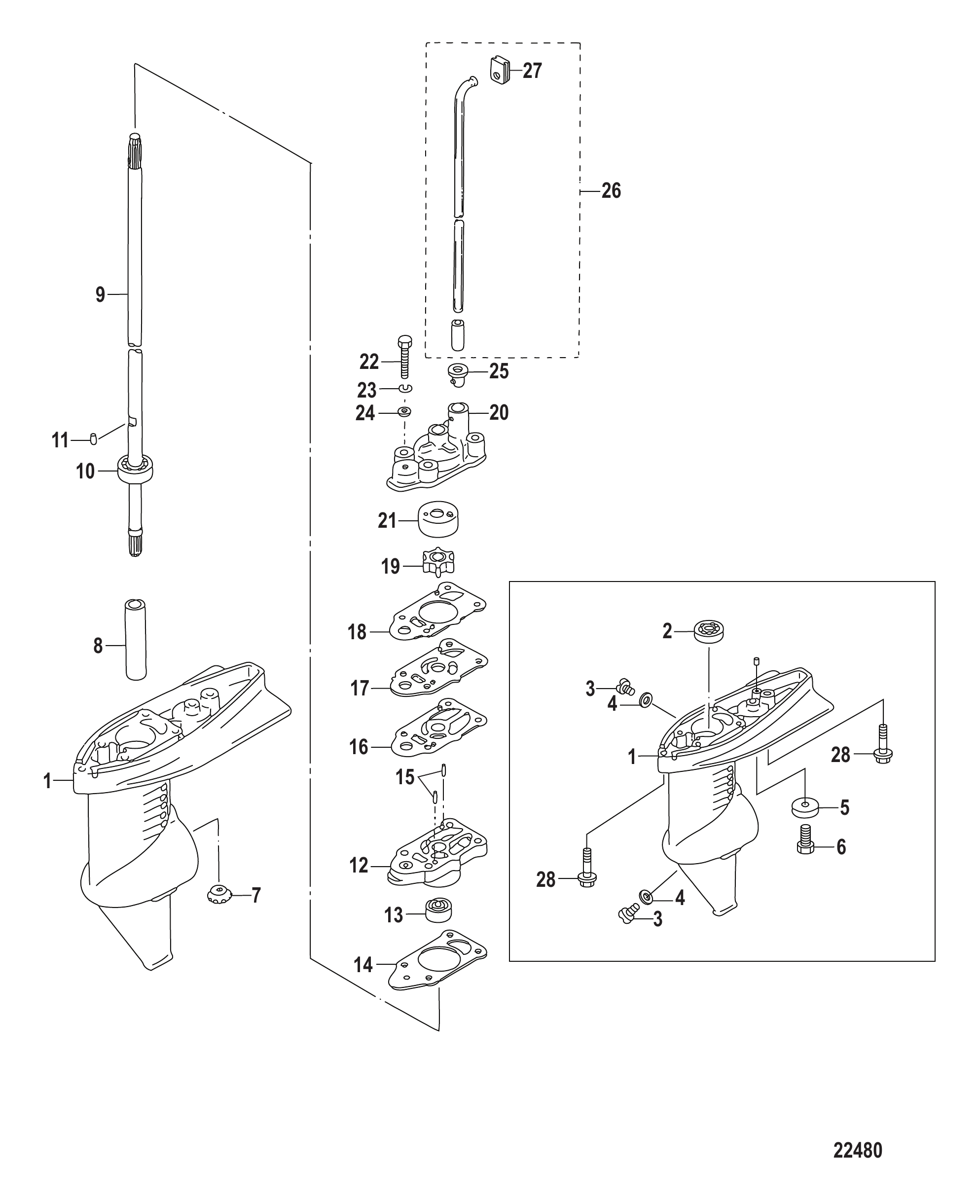 齿轮箱总成驱动轴 Gear Housing Assembly Driveshaft
