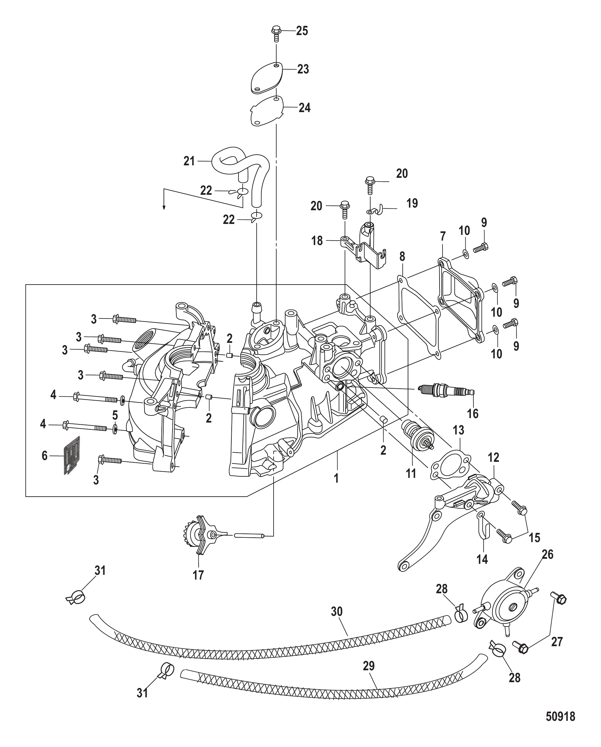 气缸体EPA型号（序列号0R448033及以上） Cylinder Block EPA Models-Serial # 0R448033 and Up