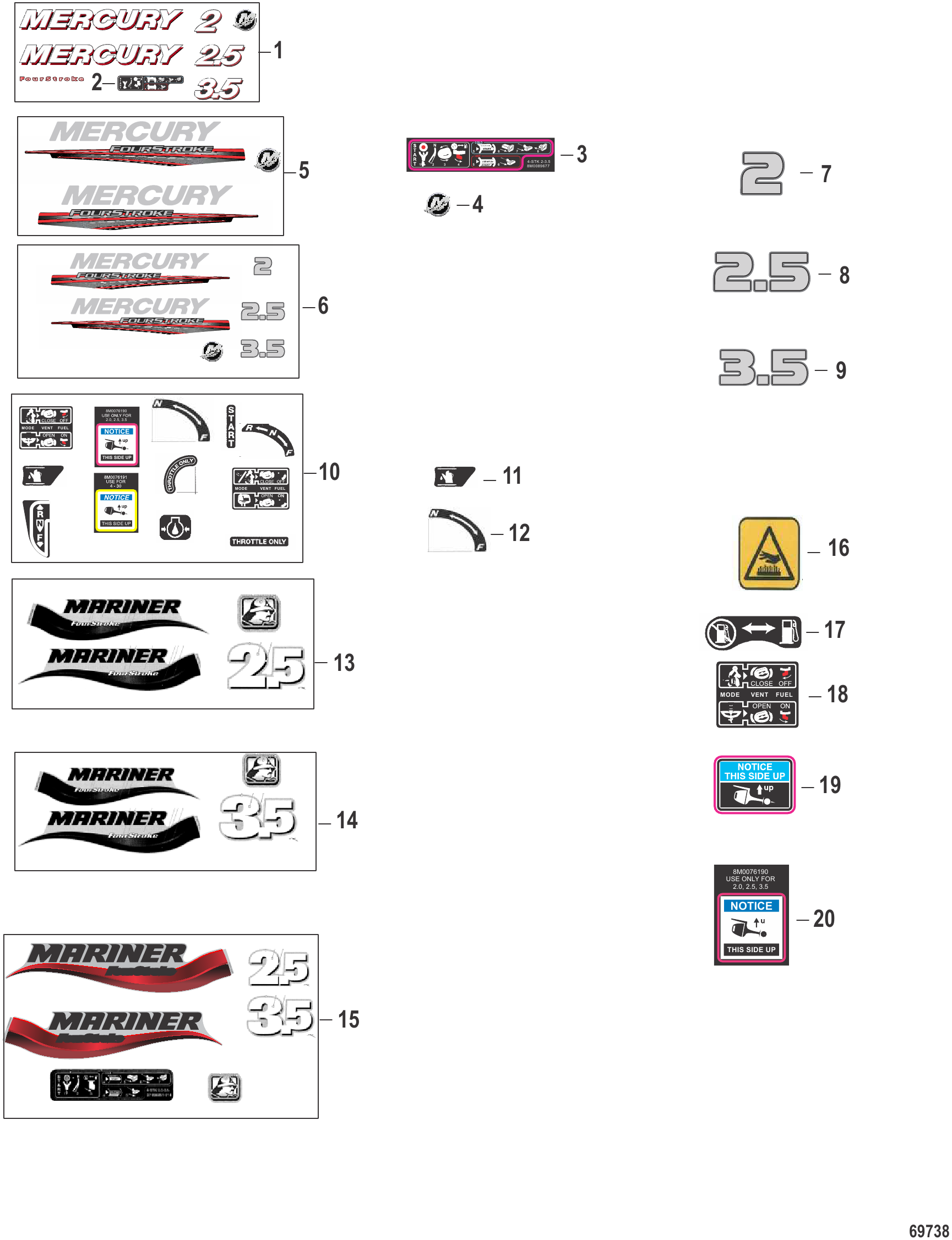 贴花(序列号0R991812及以下) Decals Serial # 0R991812 and Below