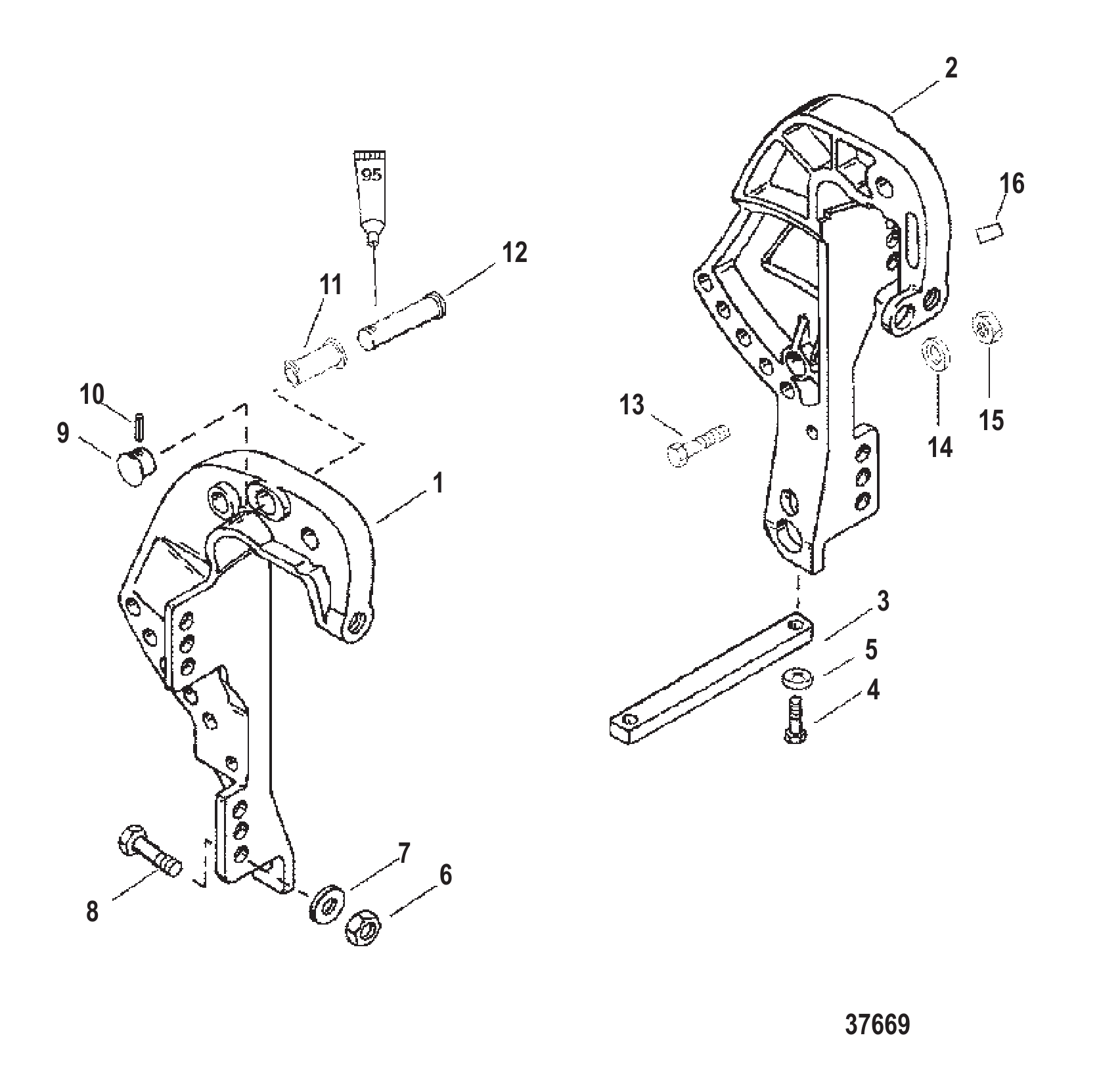 夹紧支架（非大脚型） CLAMP BRACKET (NON BIGFOOT)