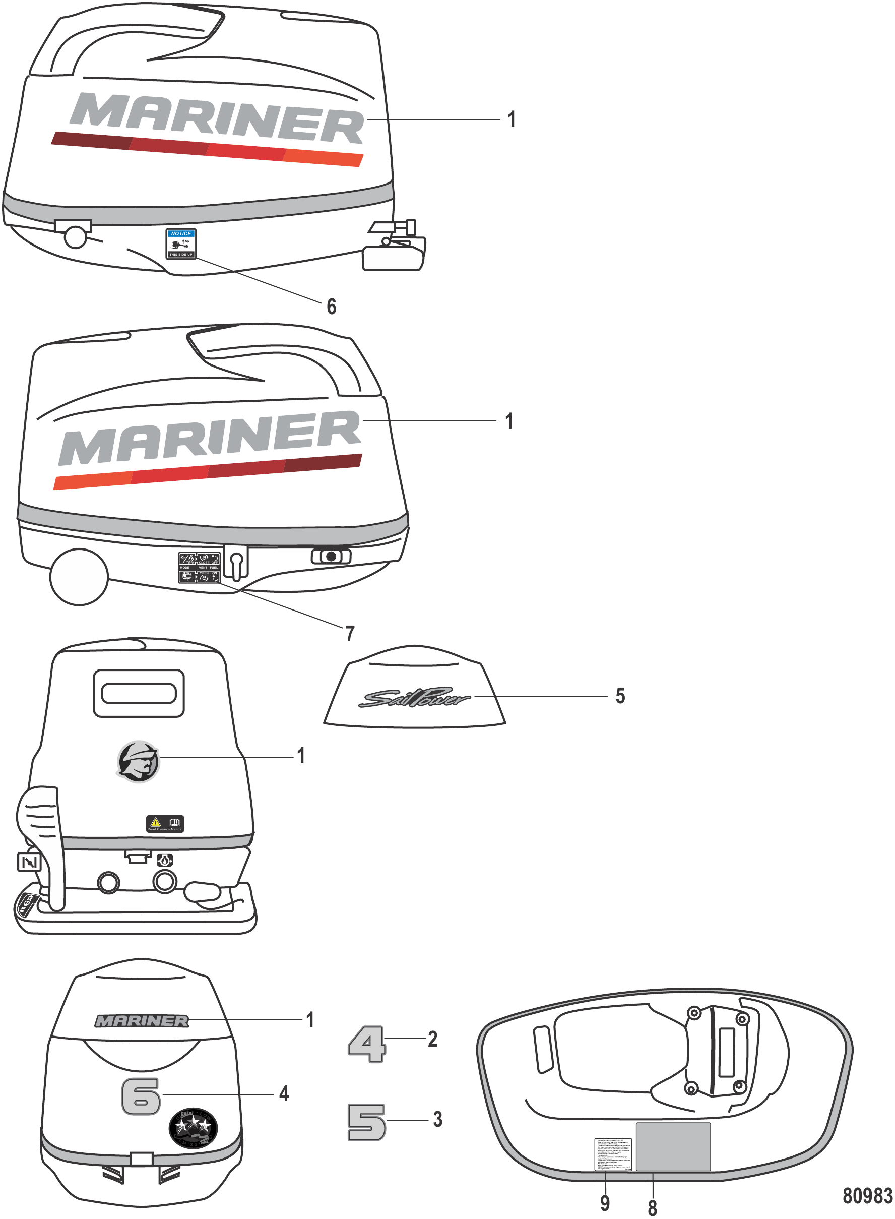 配件贴纸 Mariner Accessories Decal Mariner
