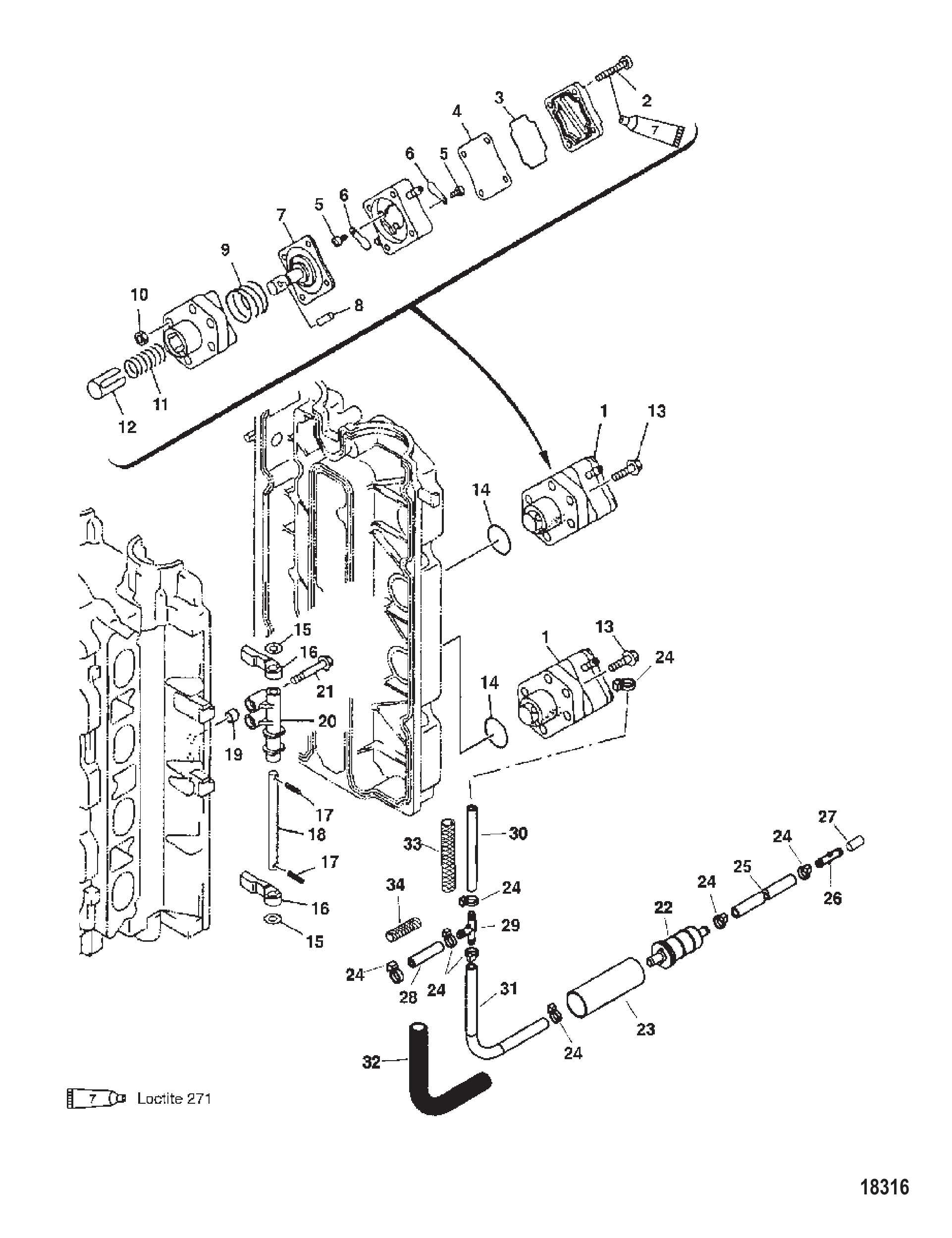 燃油泵(序列号0T408999及以下) Fuel Pump (Serial Number 0T408999 & Below)