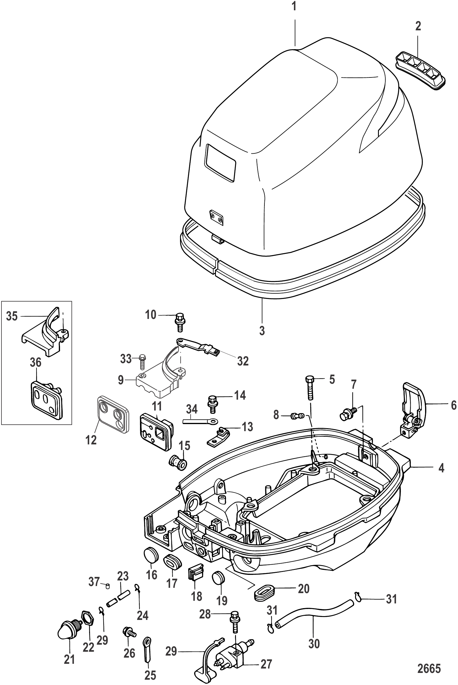 罩壳序列号0R548600及以下 Cowling SN 0R548600 and Below