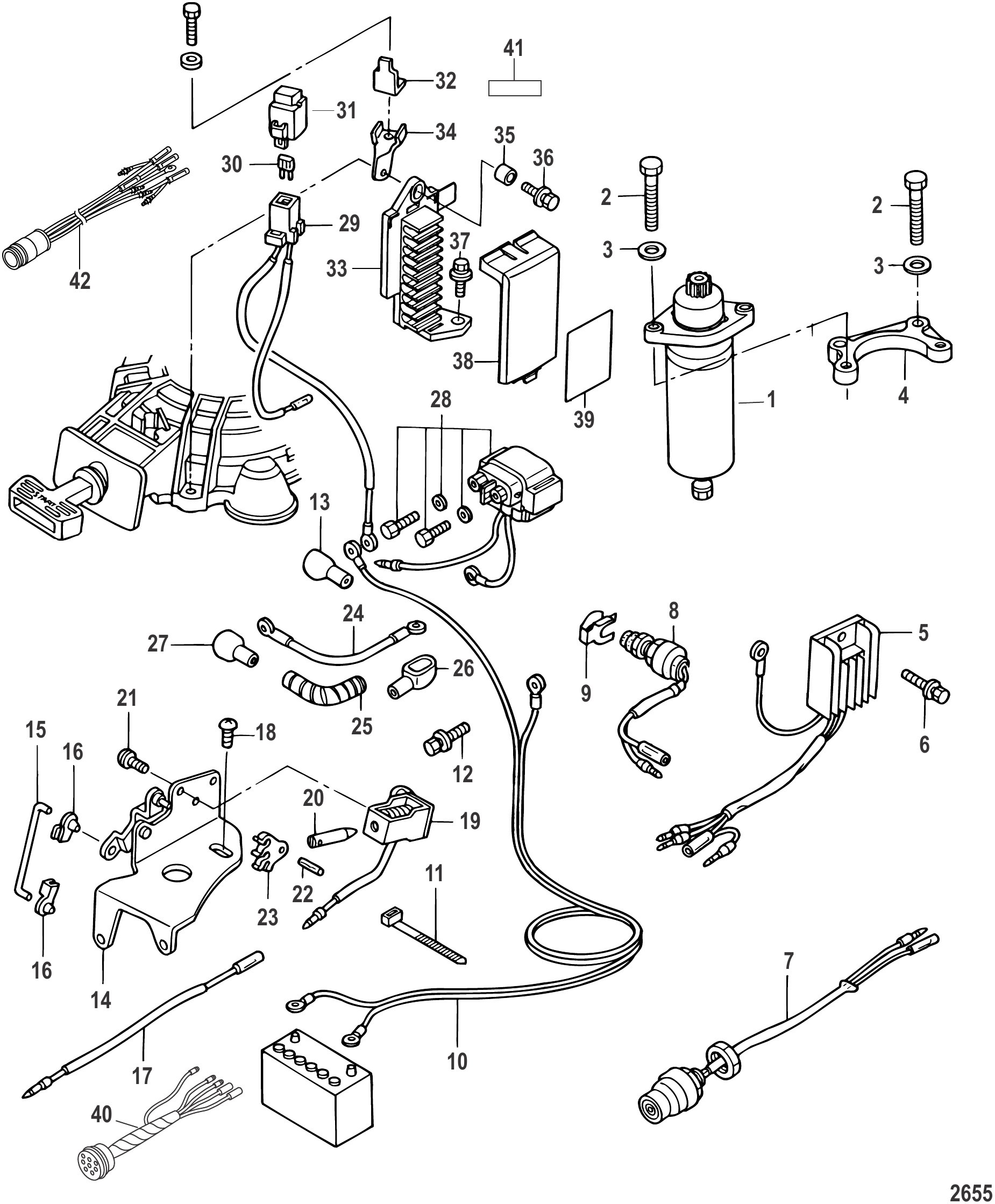 电启动型号电气组件 Electrical Components Electric Start Models