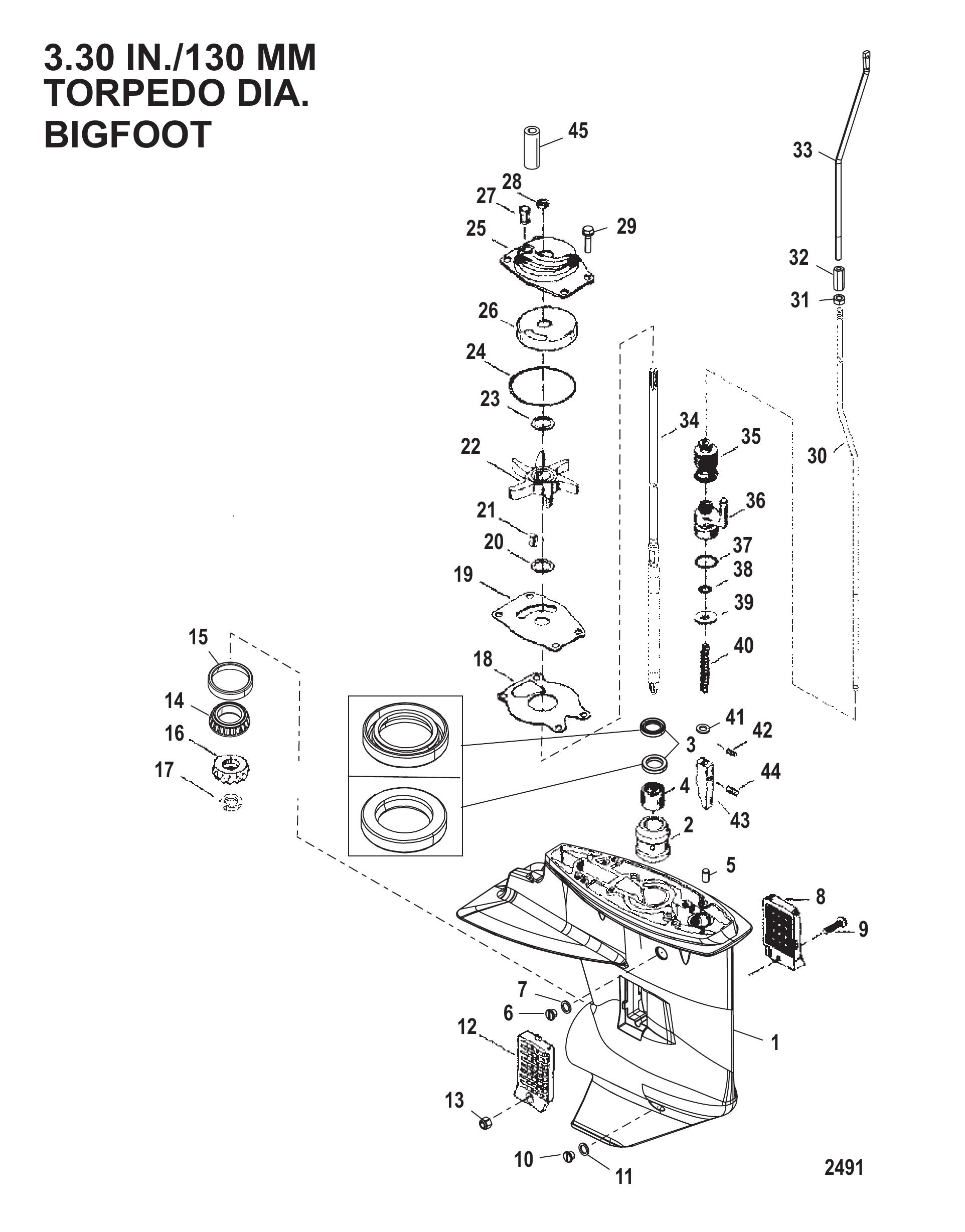 齿轮箱（驱动轴）（2.42:1传动比） Gear Housing (Driveshaft)(2.42:1 Gear Ratio)