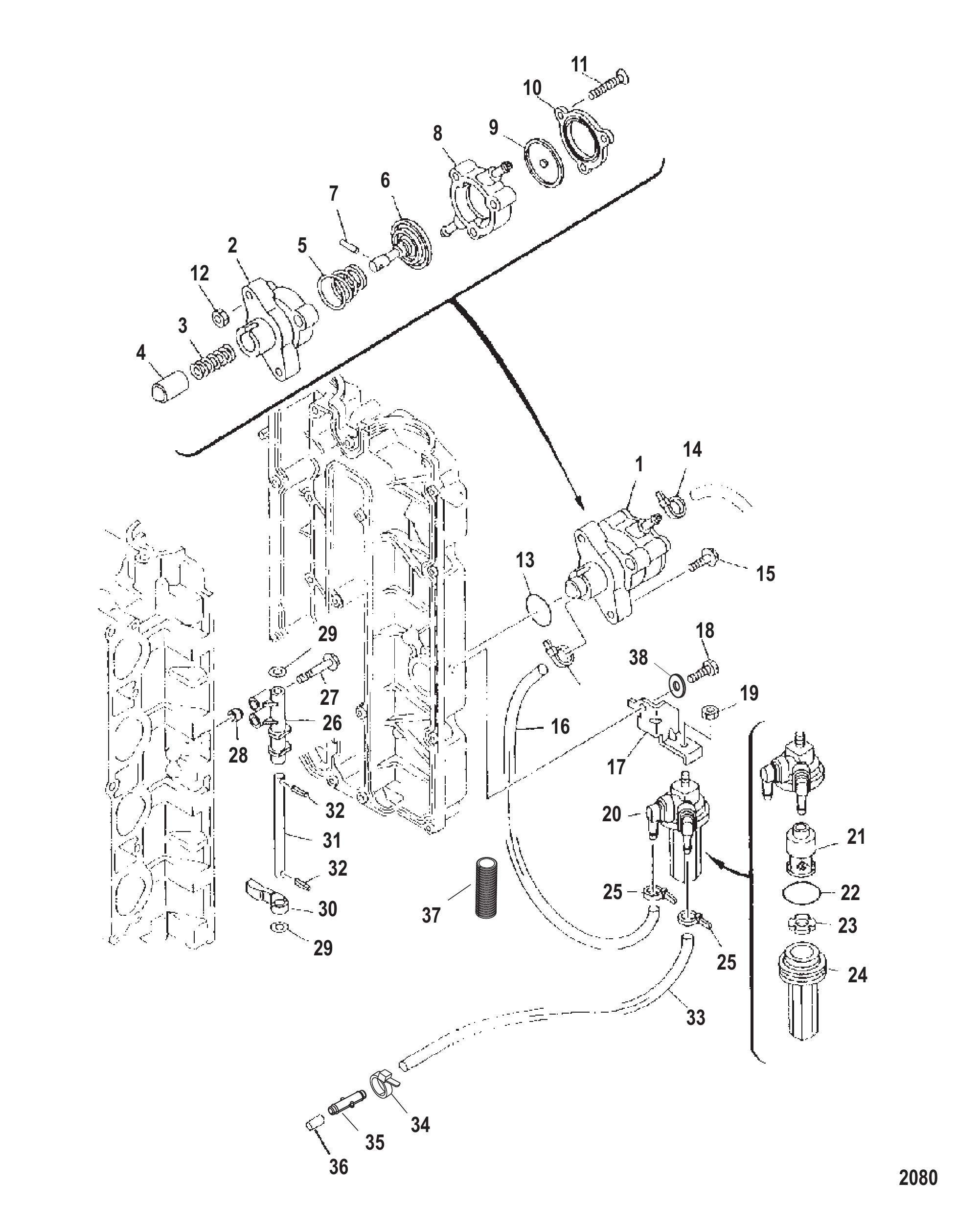 燃油泵(序列号0T409000及以上) Fuel Pump (Serial Number 0T409000 & Up)