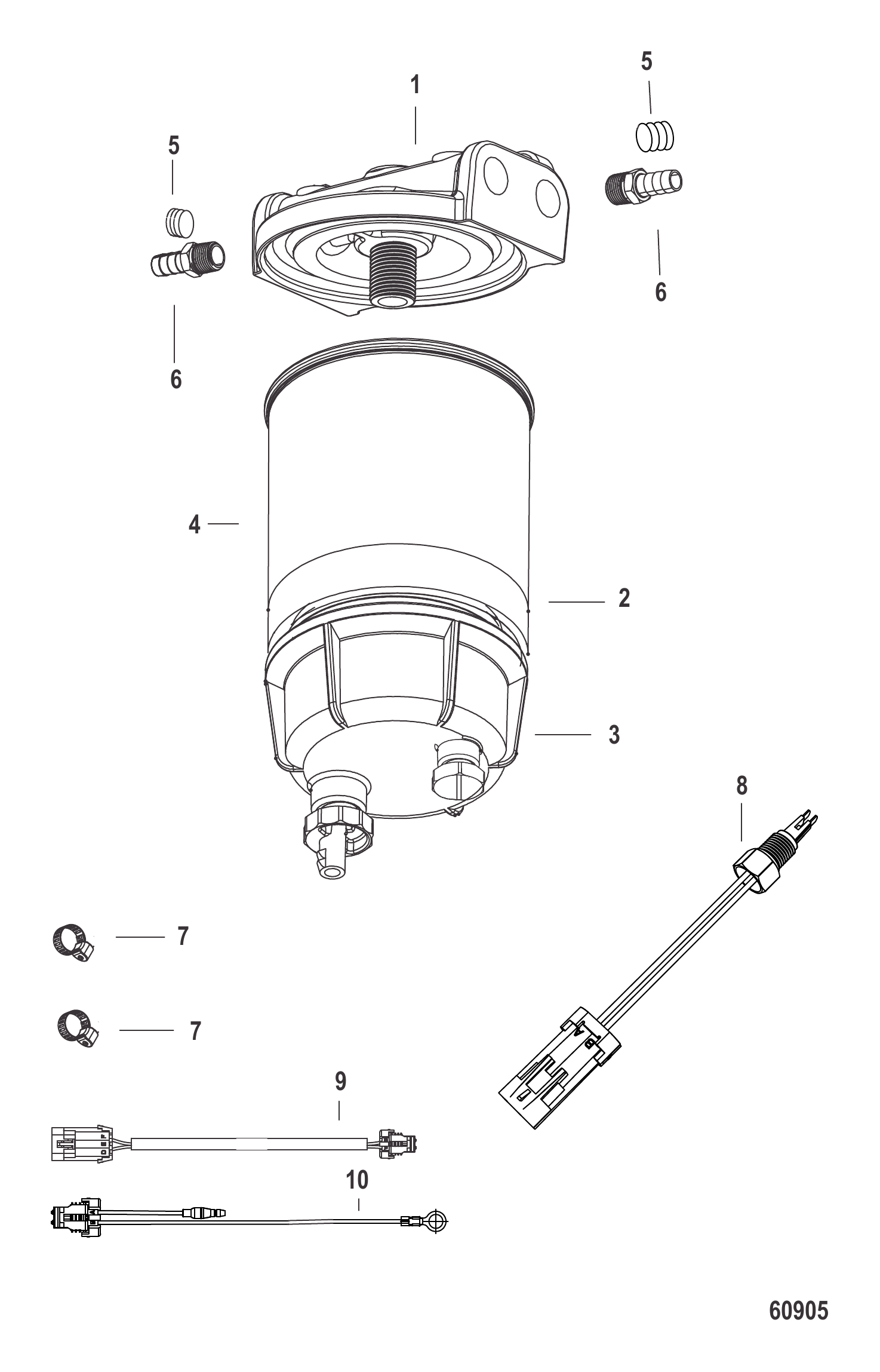 带WIF传感器的水分离燃油滤清器套件 Water Separating Fuel Filter Kit With WIF Sensor