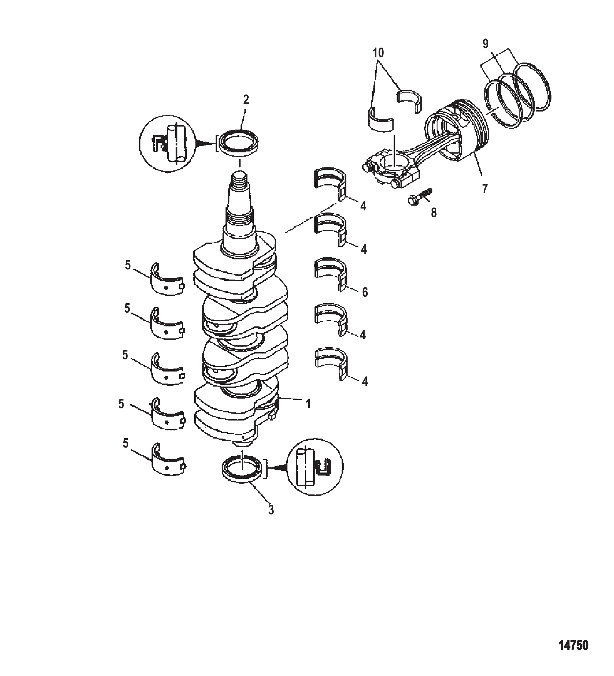Crankshaft PISTONS AND CONNECTING RODS