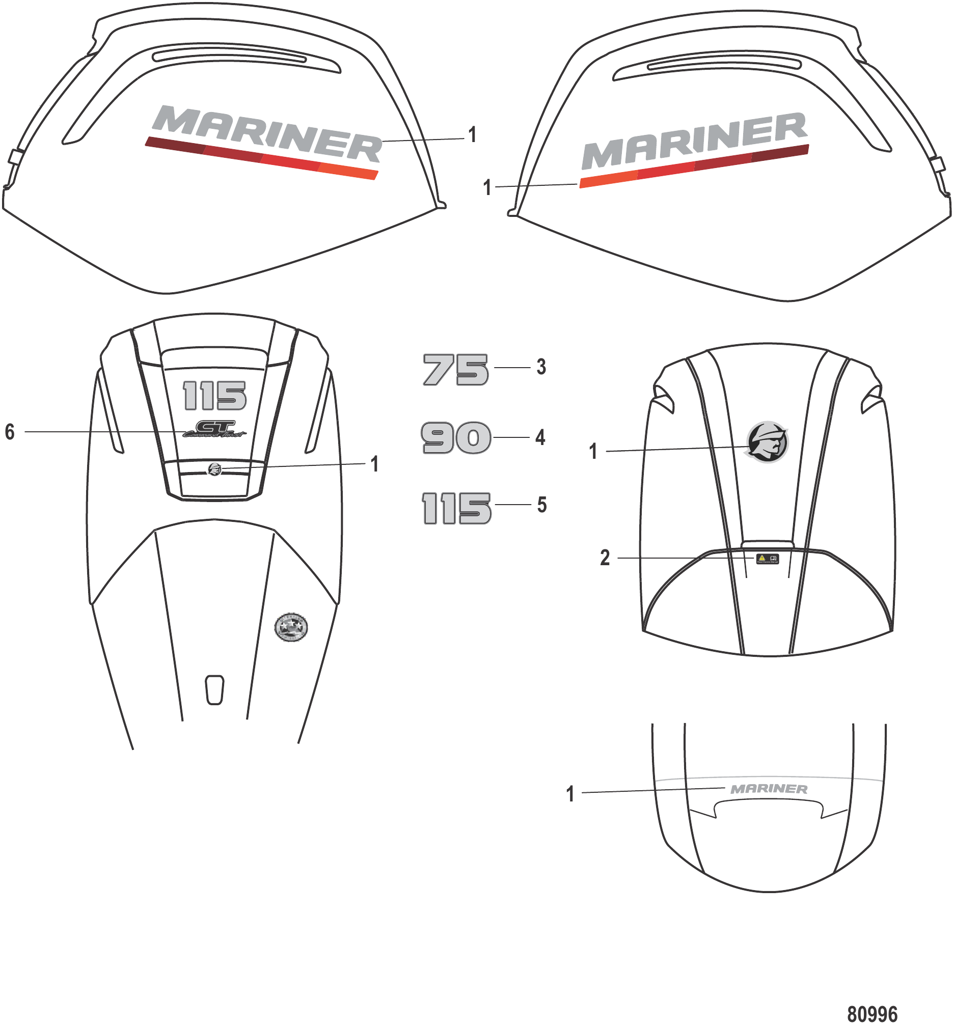 水星配件贴花 Accessories Decals Mariner
