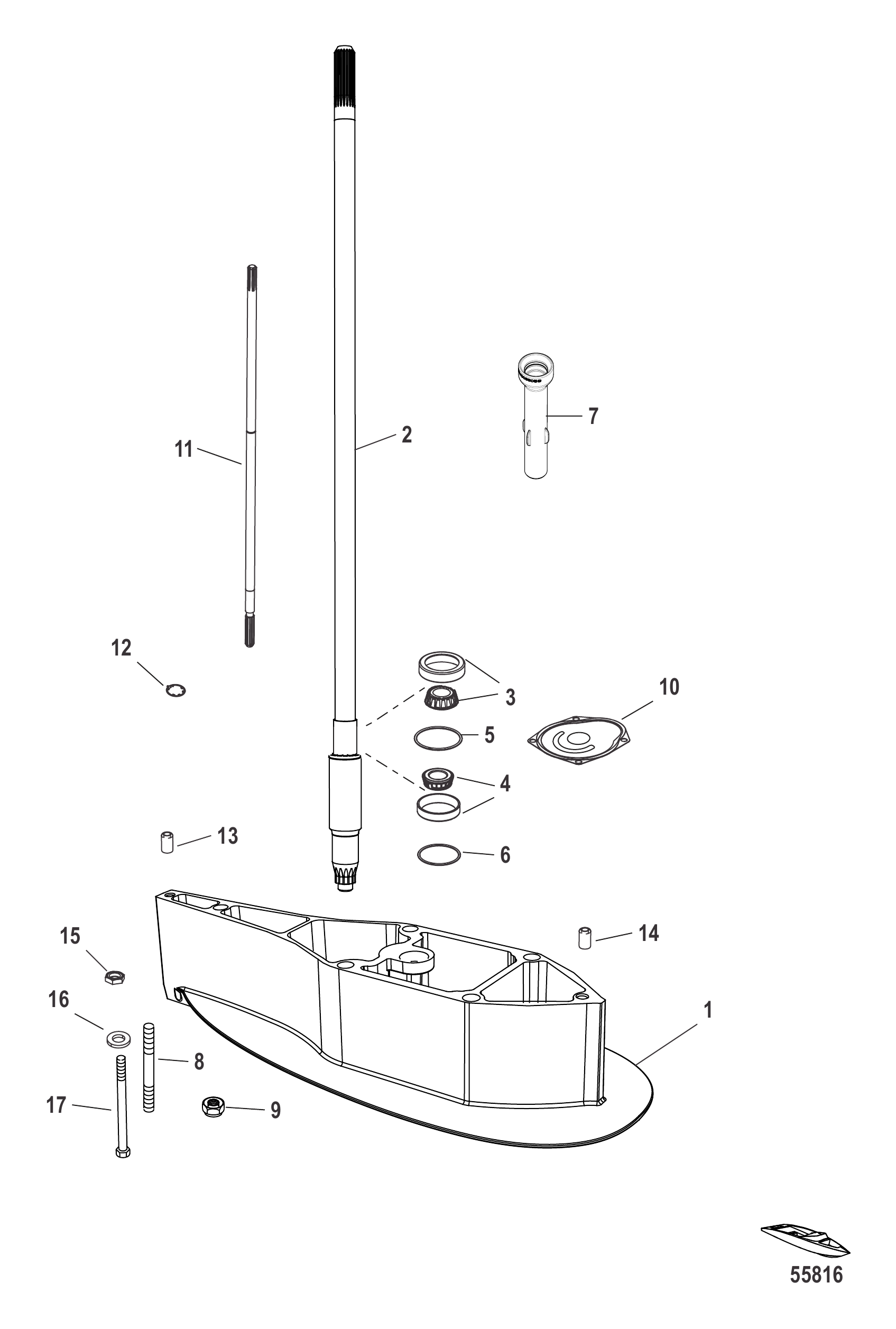 驱动轴壳体延长套件 指令推力2.38:1 DriveShaft Housing Extension Kit Command Thrust 2.38:1