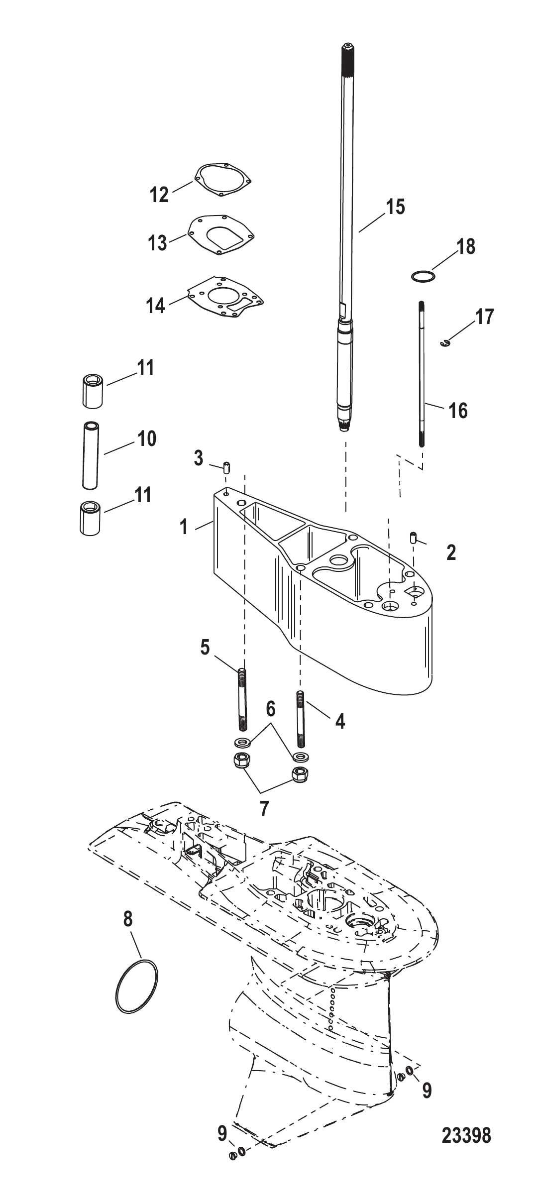 5英寸驱动轴壳体延长套件 12092A19 Extension Kit-5 Inch Driveshaft Housing 12092A19