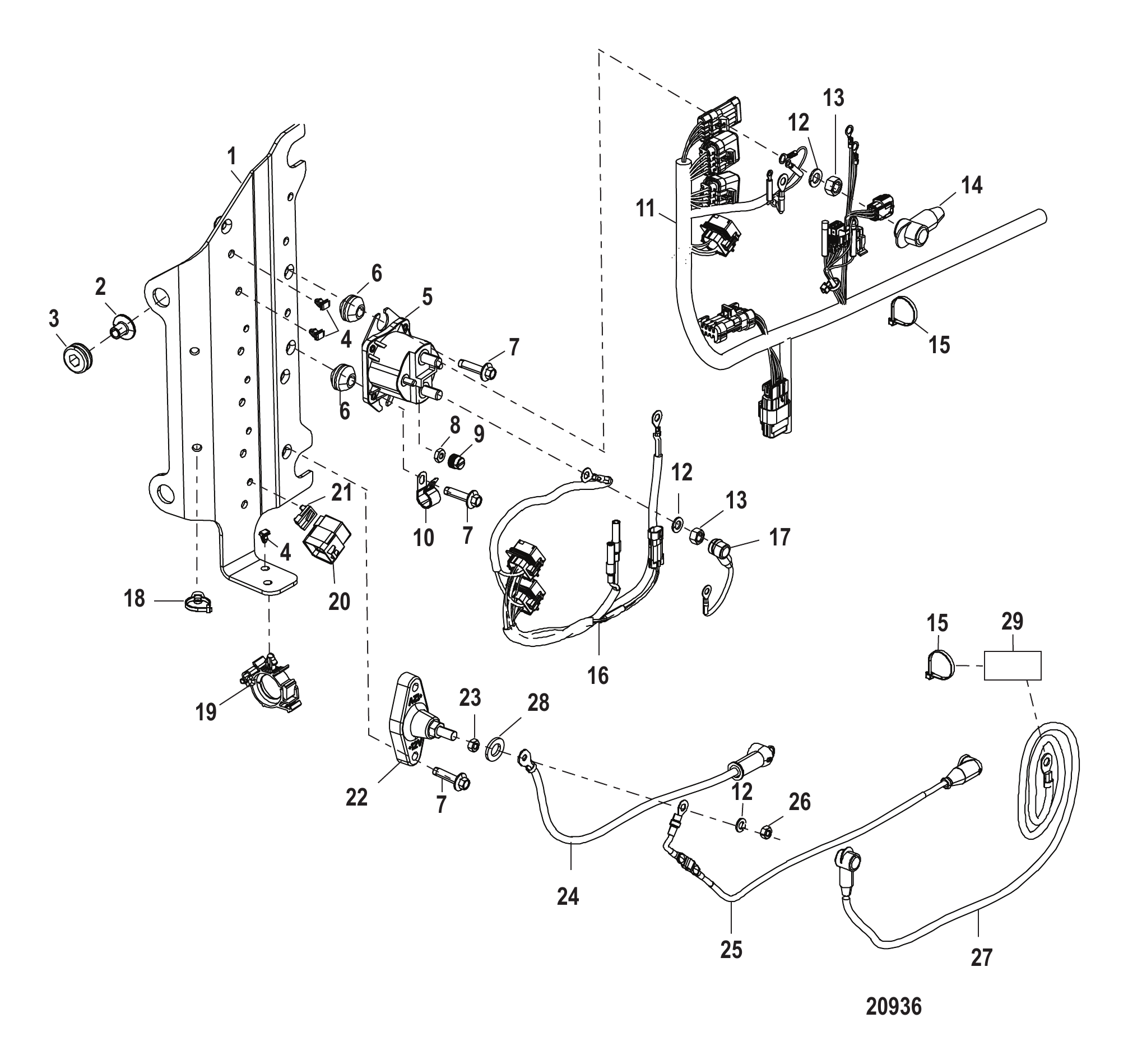电气板组件 序列号1B723942及以下 Electrical Plate Component Serial Number 1B723942 and Below