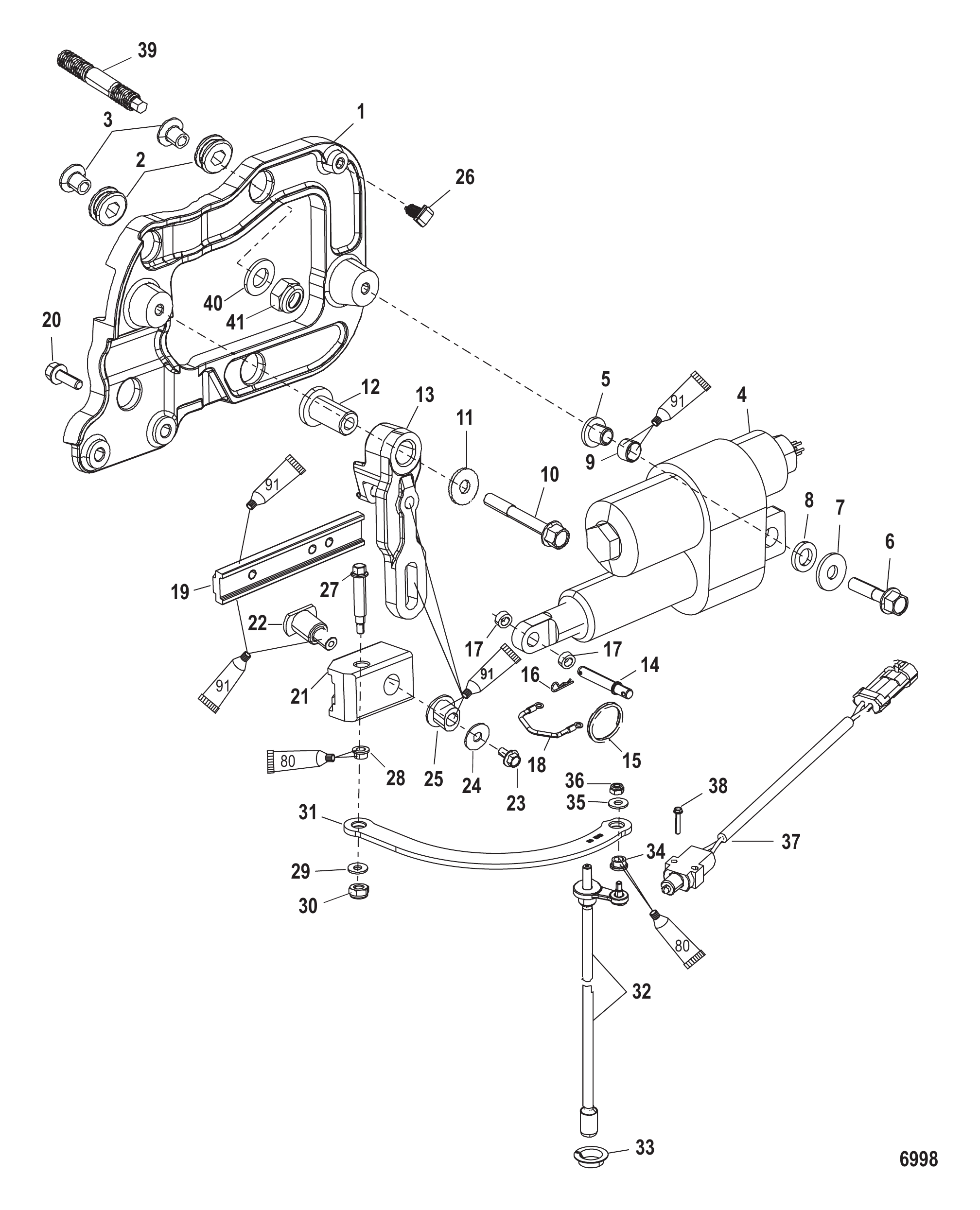 换挡组件（序列号1B290522及以下） Shift Components (Serial Number 1B290522 and Below)