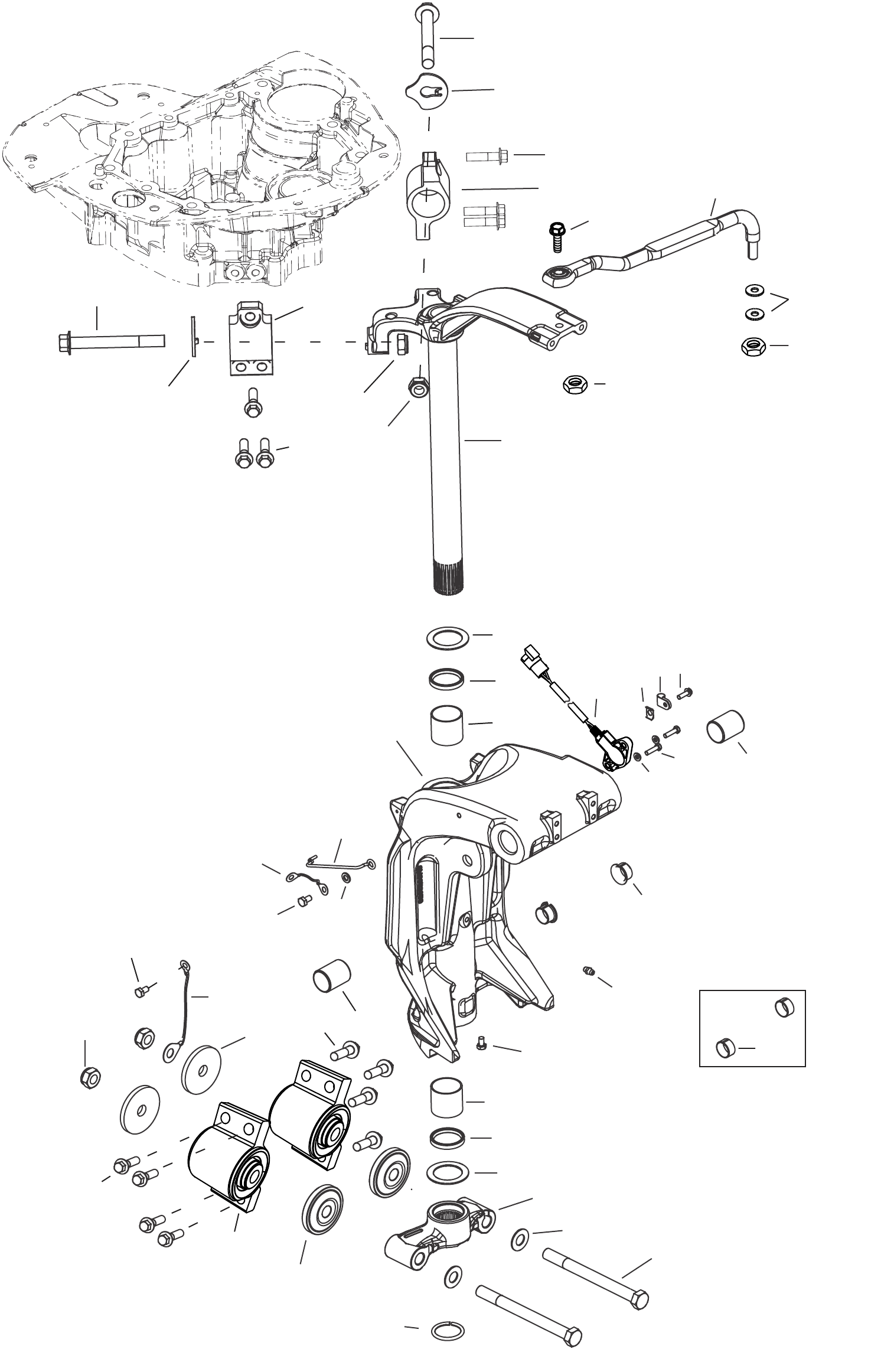 旋转支架与转轴（非SeaPro） Swivel Bracket and Swivel Pin Non SeaPro