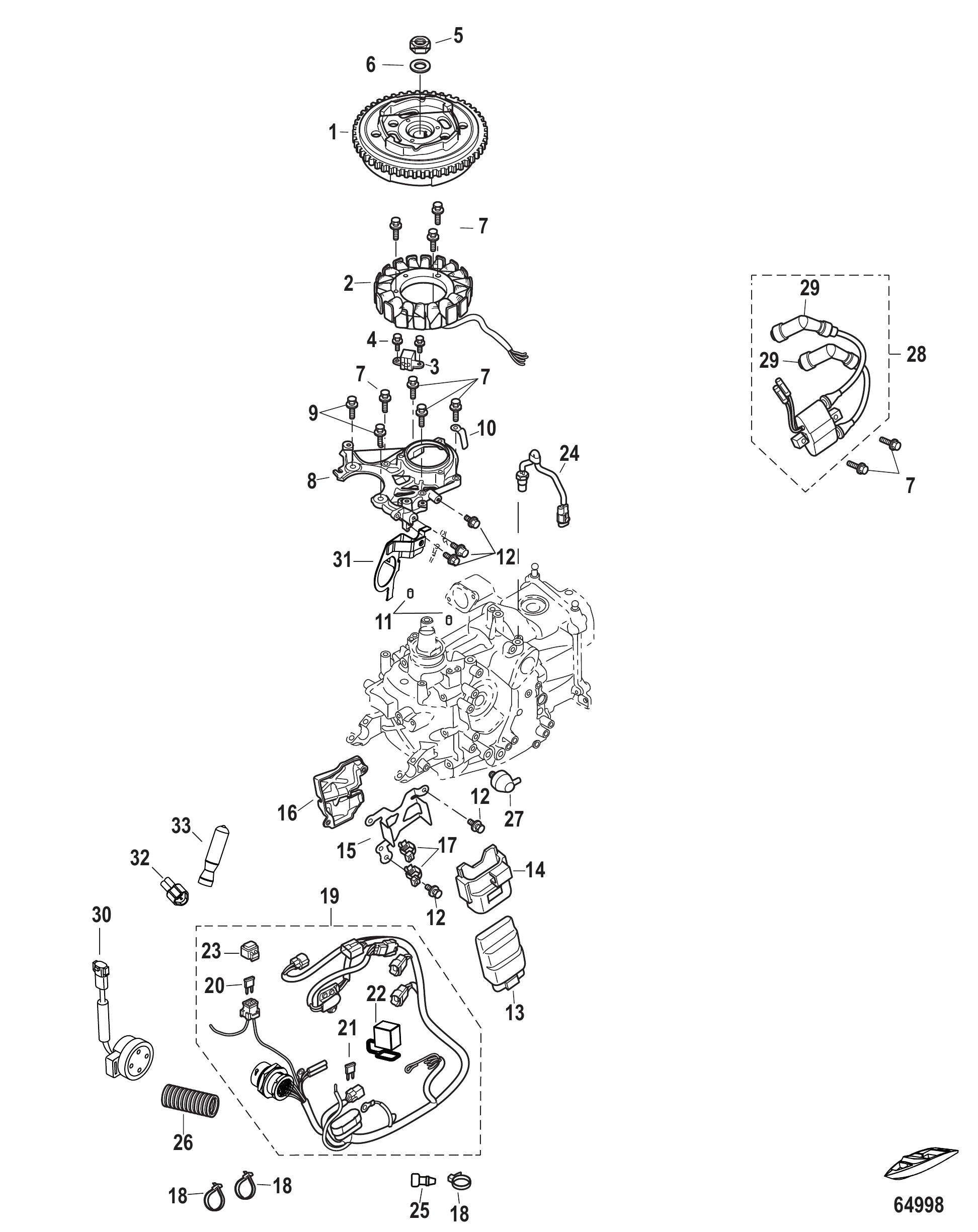Flywheel, ECU, Wiring Harness