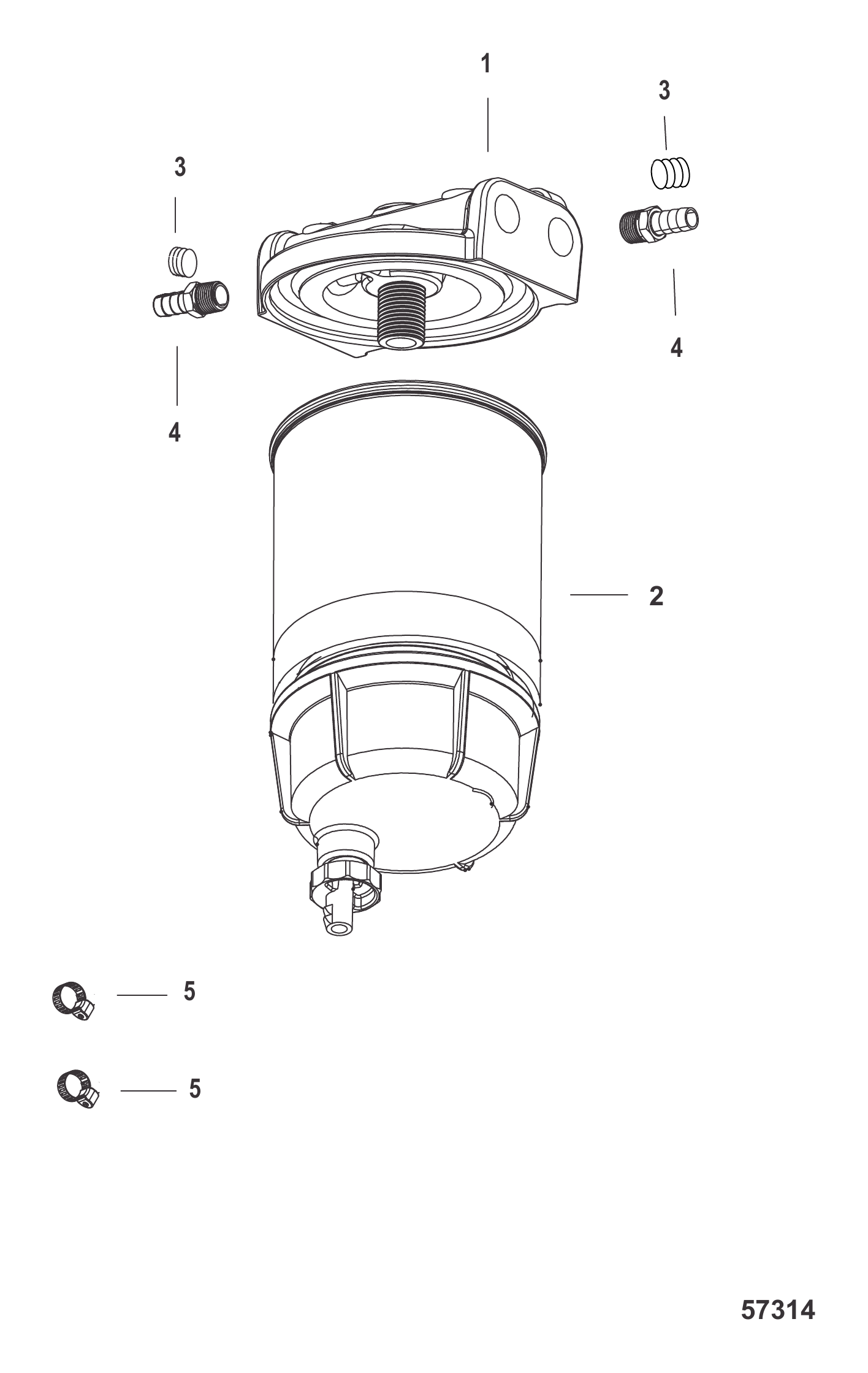 无水分离传感器的燃油滤清器套件-SeaPro Water Separating Fuel Filter Kit Without WIF Sensor-SeaPro