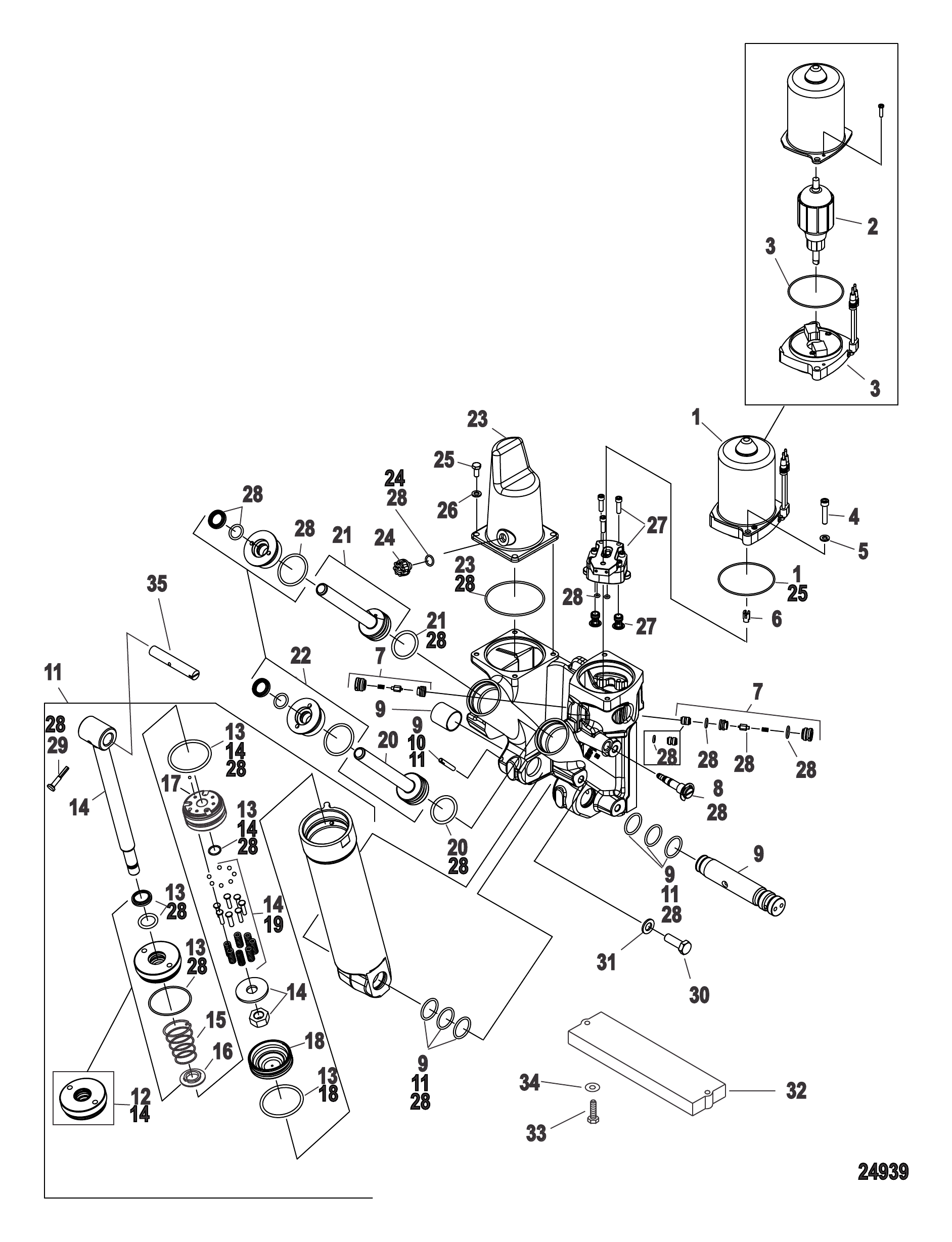 Power Trim Components Metal Motor Housing