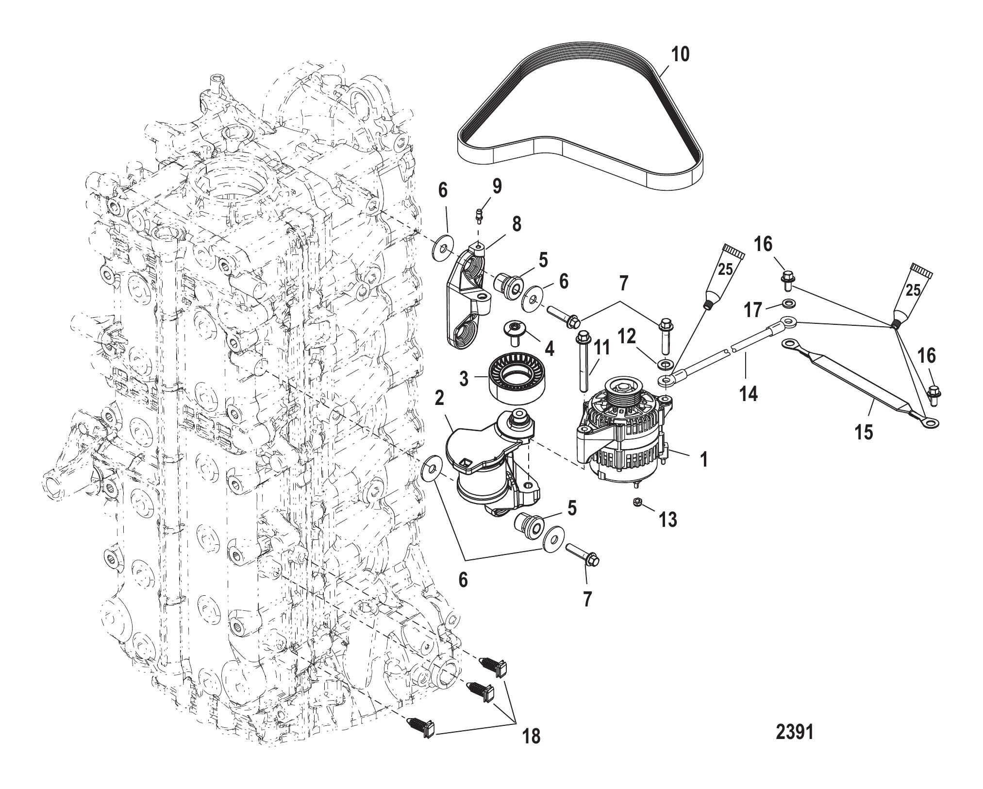 Alternator/Belt Tensioner Mounting