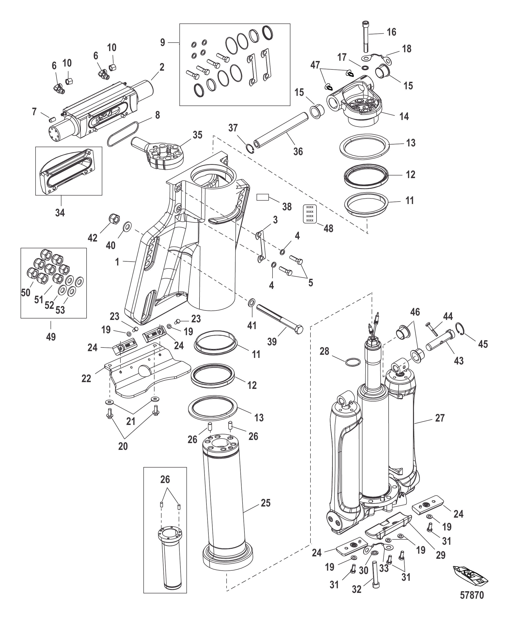 动力升降/艉板总成 Power Trim/Transom Assembly
