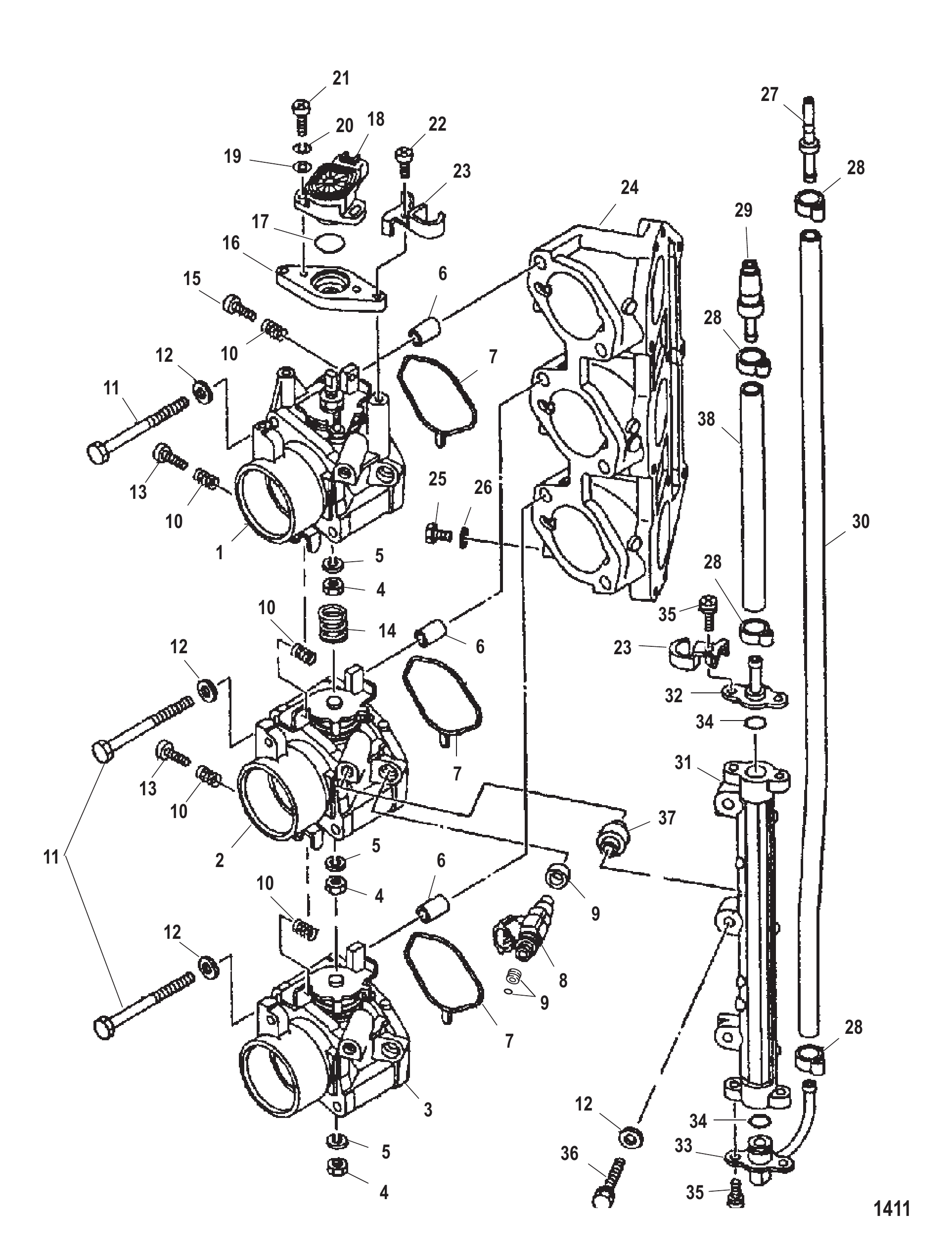 节气门体(右舷) Throttle Body (Starboard)